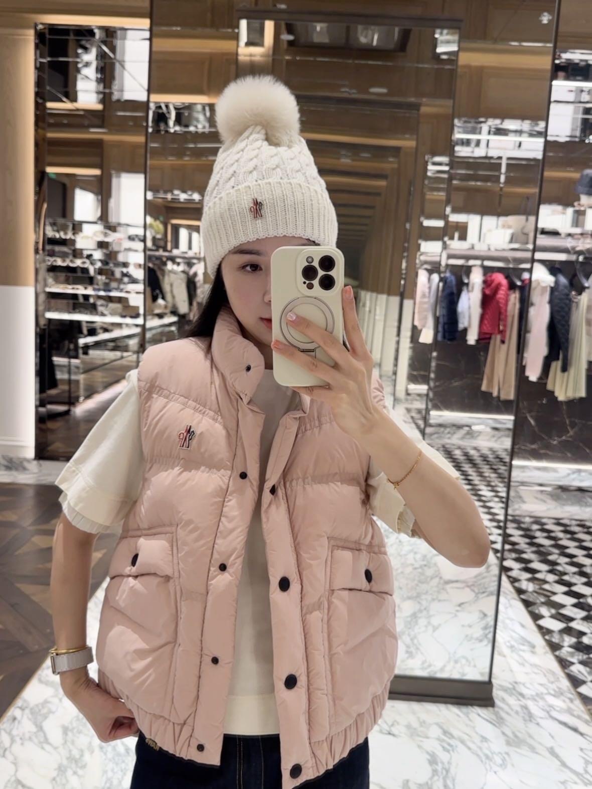 Monler 550 メンズ フリースパッド ピンク|白鵝絨|SML - 画像 6