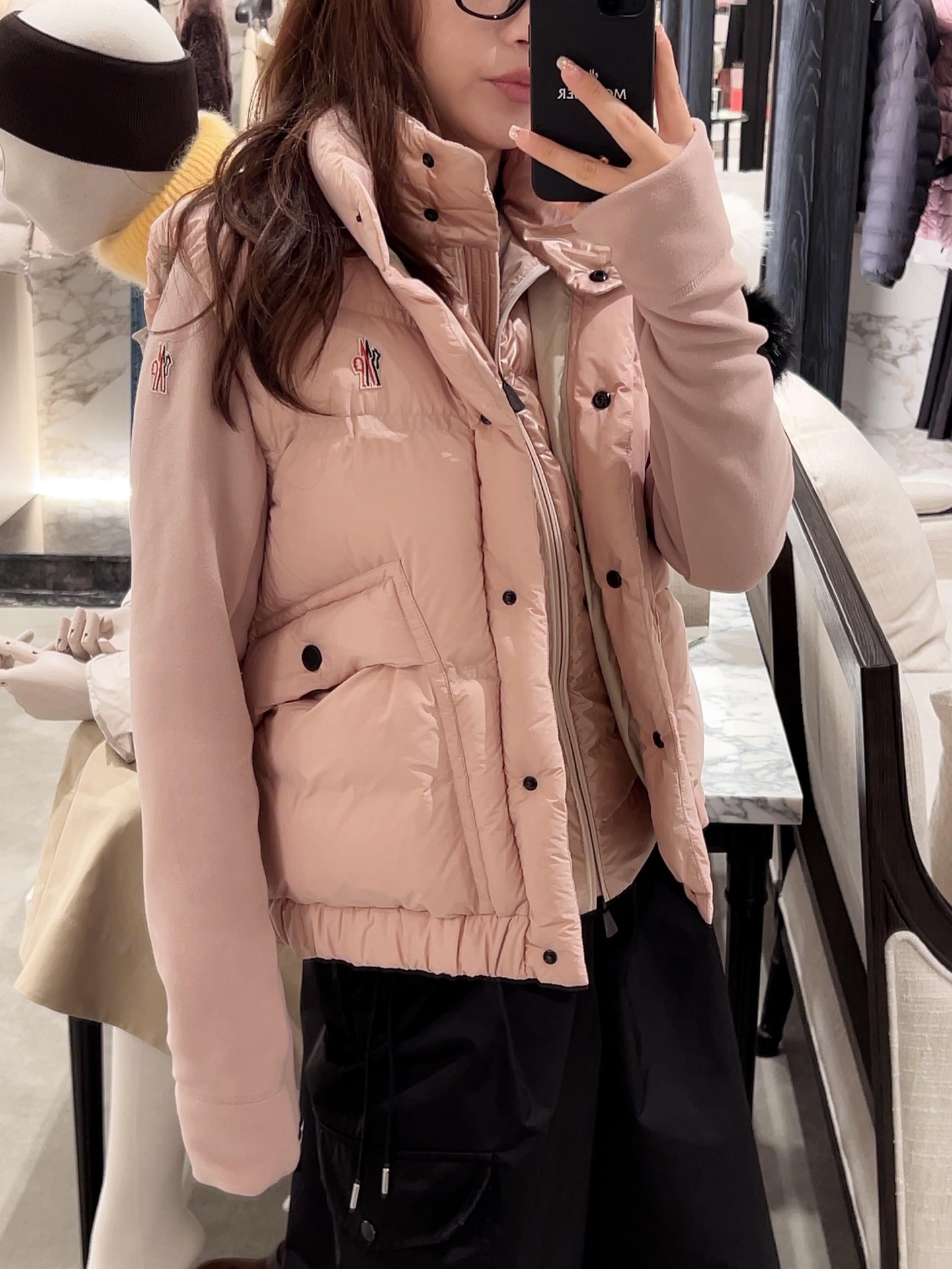 Monler 550 メンズ フリースパッド ピンク|白鵝絨|SML - 画像 8