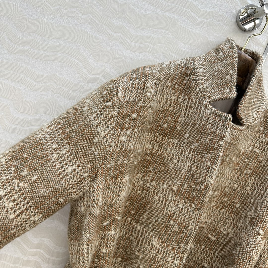 jimi 550 フランネル グレンチェック ベルト付き ブラウン 裏地付き ワンピース仕立て ストレッチ素材 - 画像 3