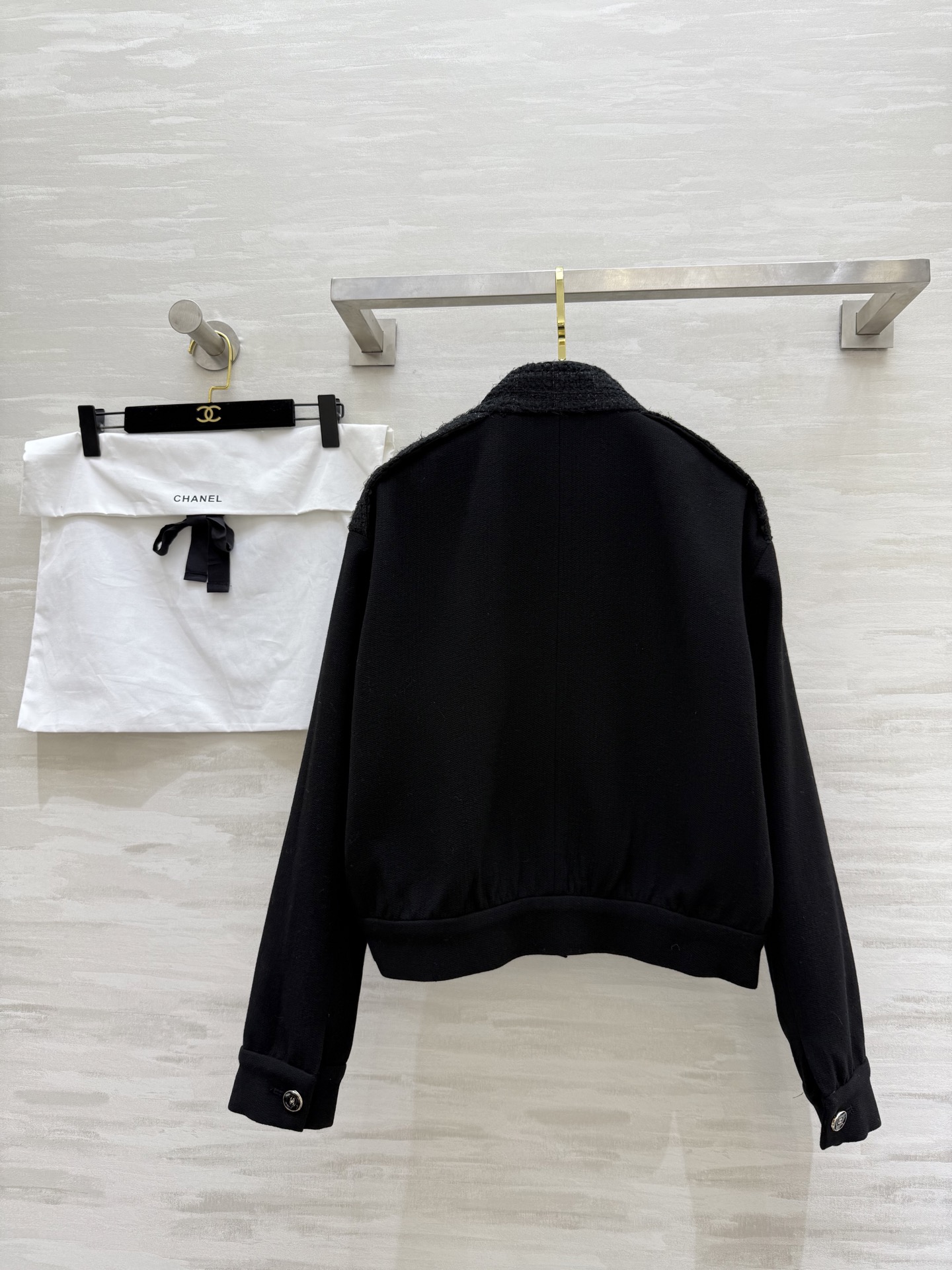 CHANEL 570 Chane2 秋冬 オールドスタイル ロゴ入り ブラック 100%ウール - 画像 7