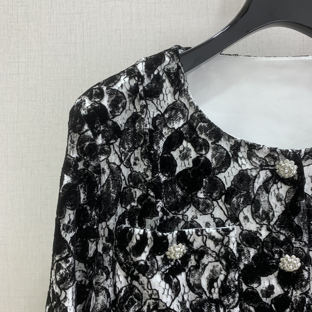 CHANE 410 フランス製レース ブラック 素材:79.1%粘纤 20.9%锦纶（含胶）植绒 100%锦纶（胶除外）里料:100%聚酯纤维 - 画像 3