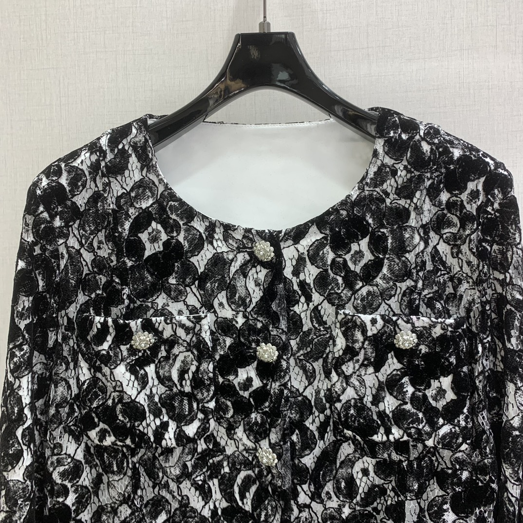 CHANE 410 フランス製レース ブラック 素材:79.1%粘纤 20.9%锦纶（含胶）植绒 100%锦纶（胶除外）里料:100%聚酯纤维 - 画像 5