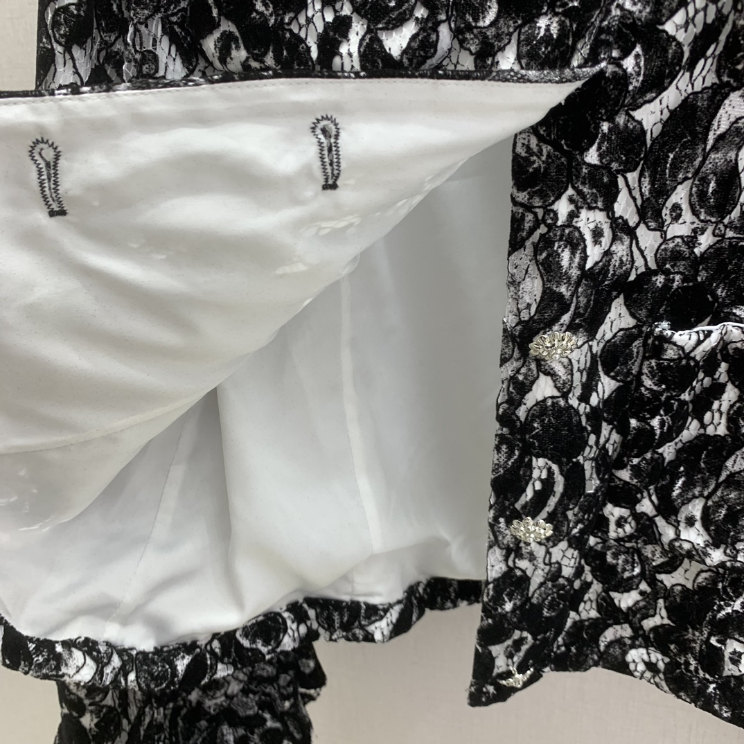 CHANE 410 フランス製レース ブラック 素材:79.1%粘纤 20.9%锦纶（含胶）植绒 100%锦纶（胶除外）里料:100%聚酯纤维 - 画像 7