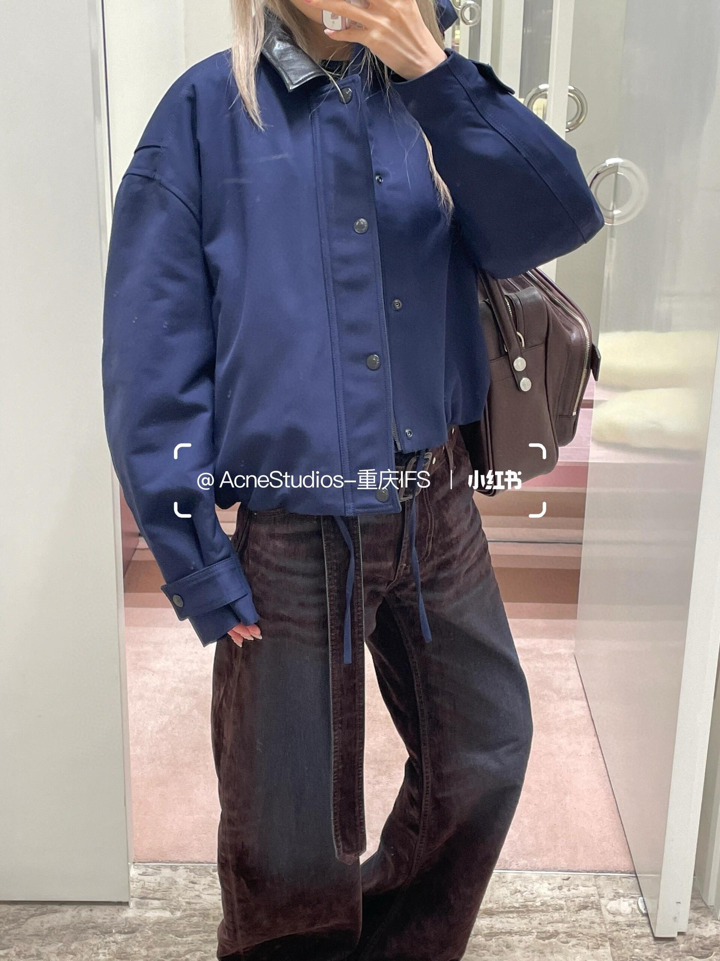 AcneStudios バーン風ジャケット | 2WAY | ブルー / ベージュ | ポリエステル100% - 画像 1