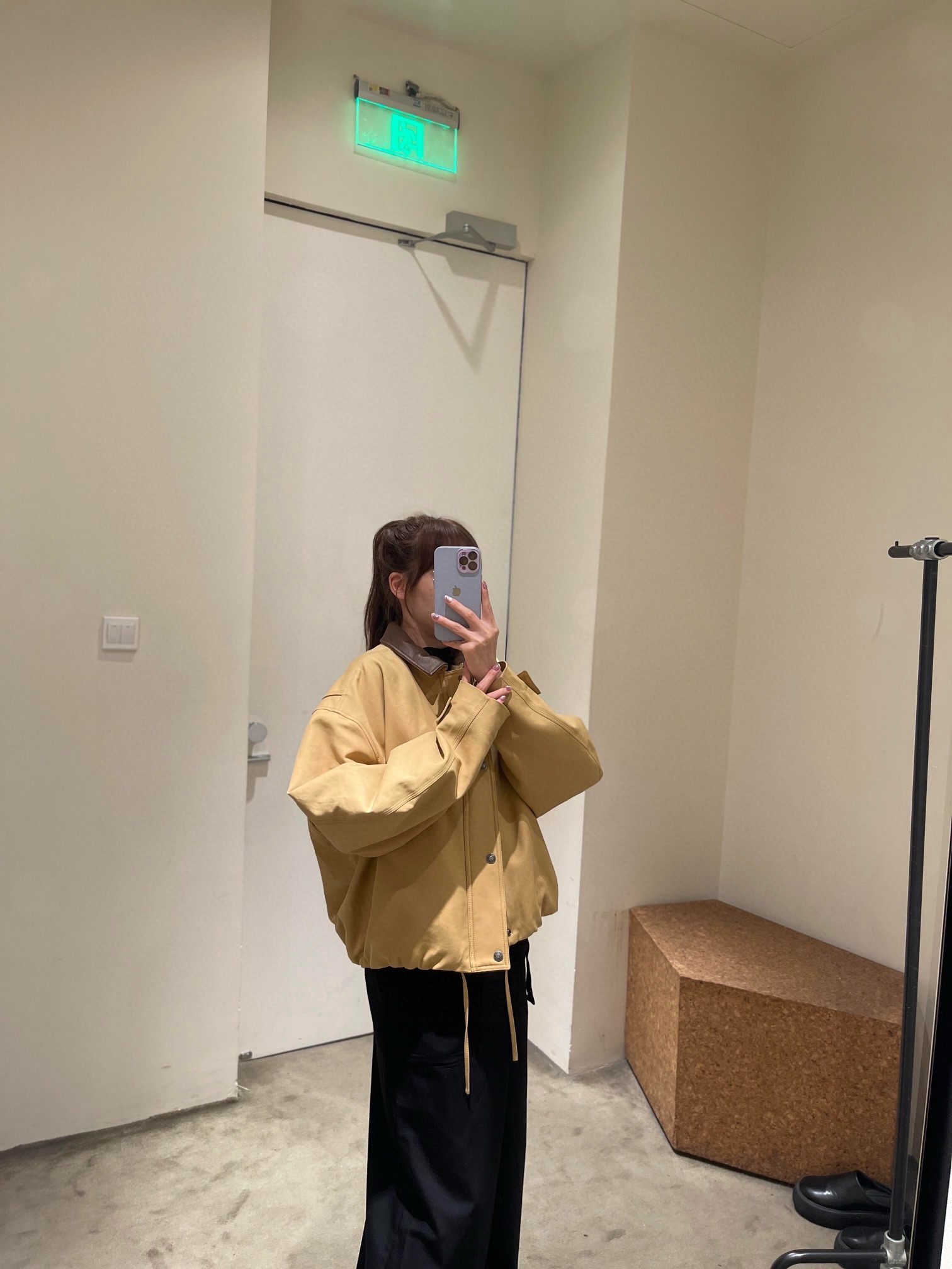 AcneStudios バーン風ジャケット | 2WAY | ブルー / ベージュ | ポリエステル100% - 画像 7