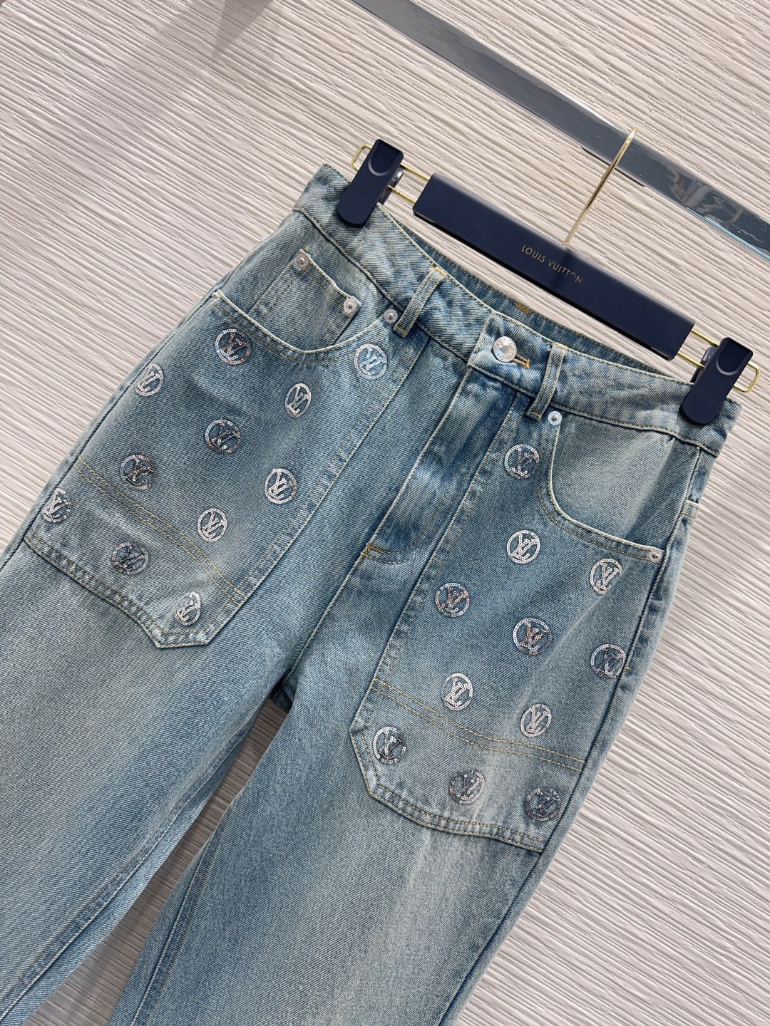 ルイ・ヴィトン 320 デニム ロゴ刺繍 フラッターデニム 水洗いブルー - 画像 2
