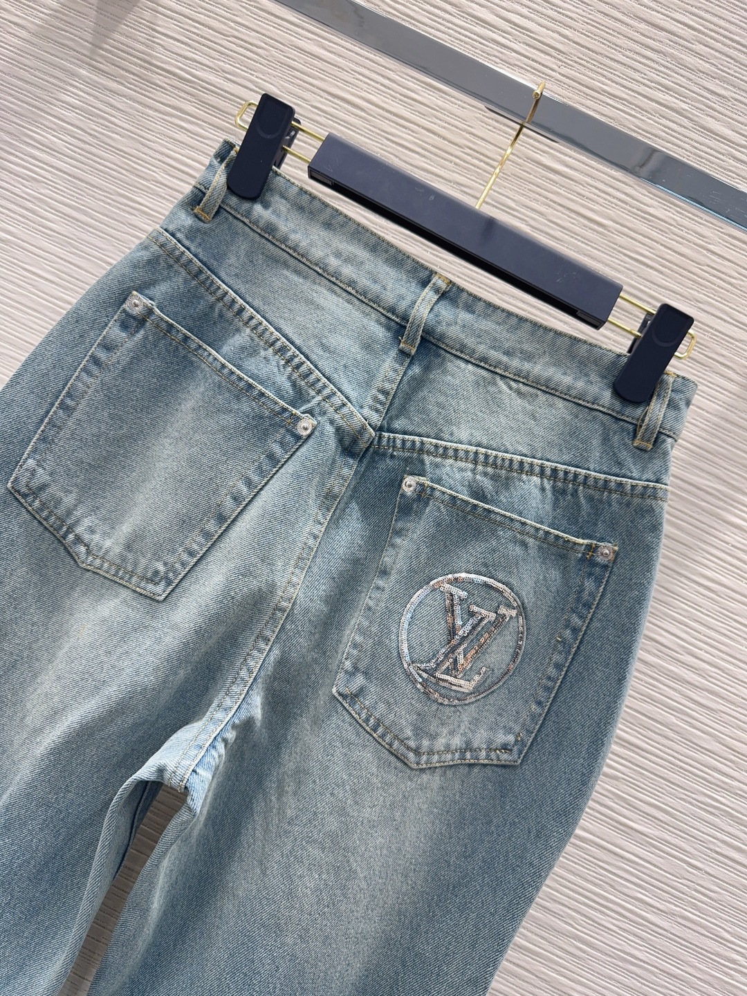 ルイ・ヴィトン 320 デニム ロゴ刺繍 フラッターデニム 水洗いブルー - 画像 4