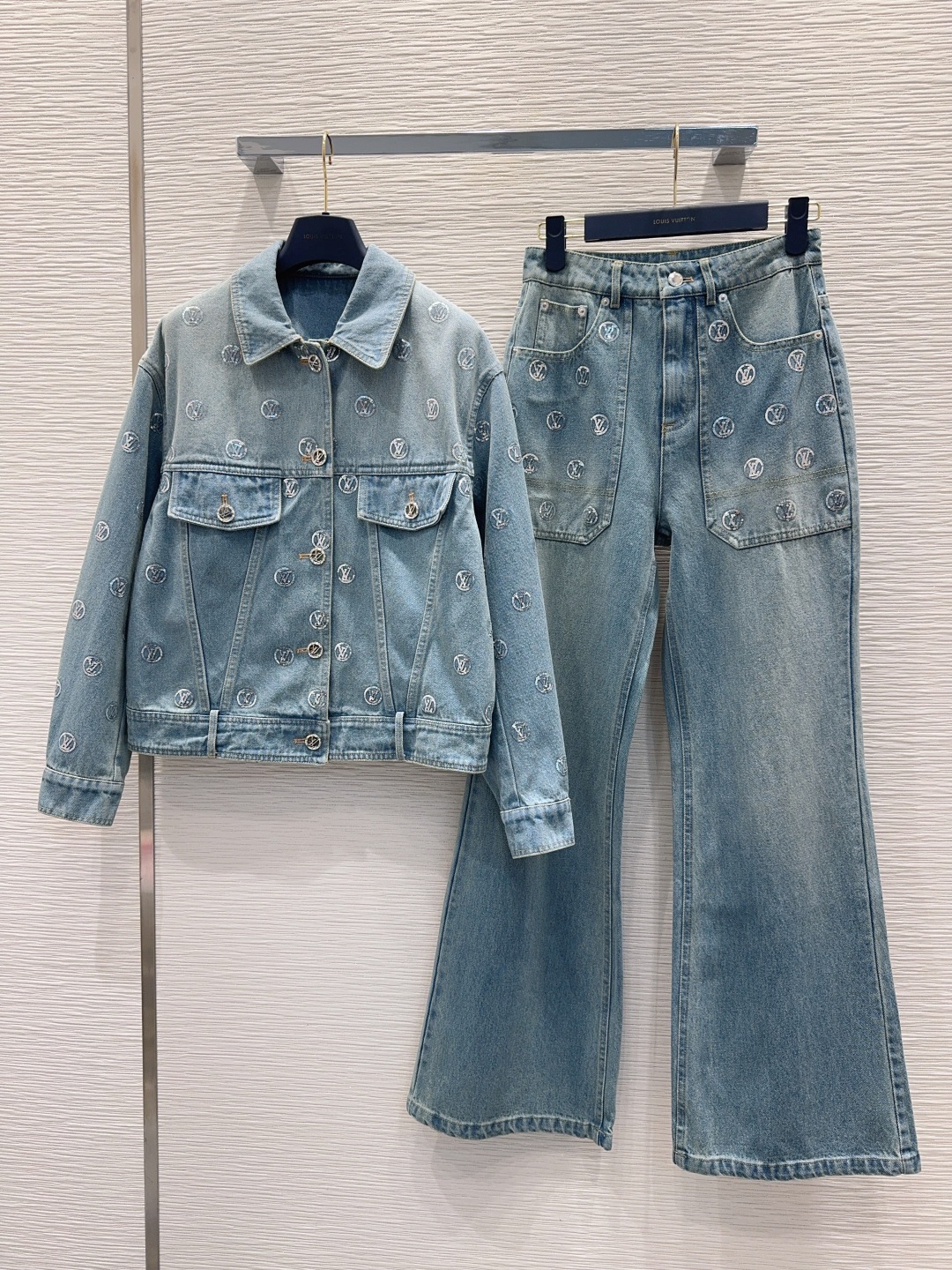 ルイ・ヴィトン 320 デニム ロゴ刺繍 フラッターデニム 水洗いブルー - 画像 9