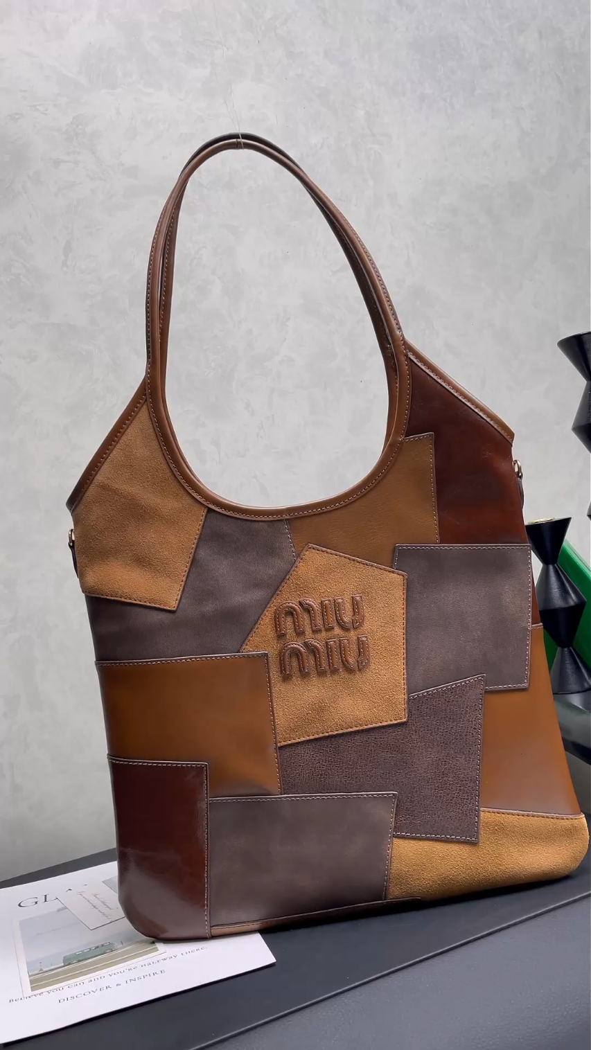 MIU MIU ハンドバッグ パッチワーク ブラウン（40字符）