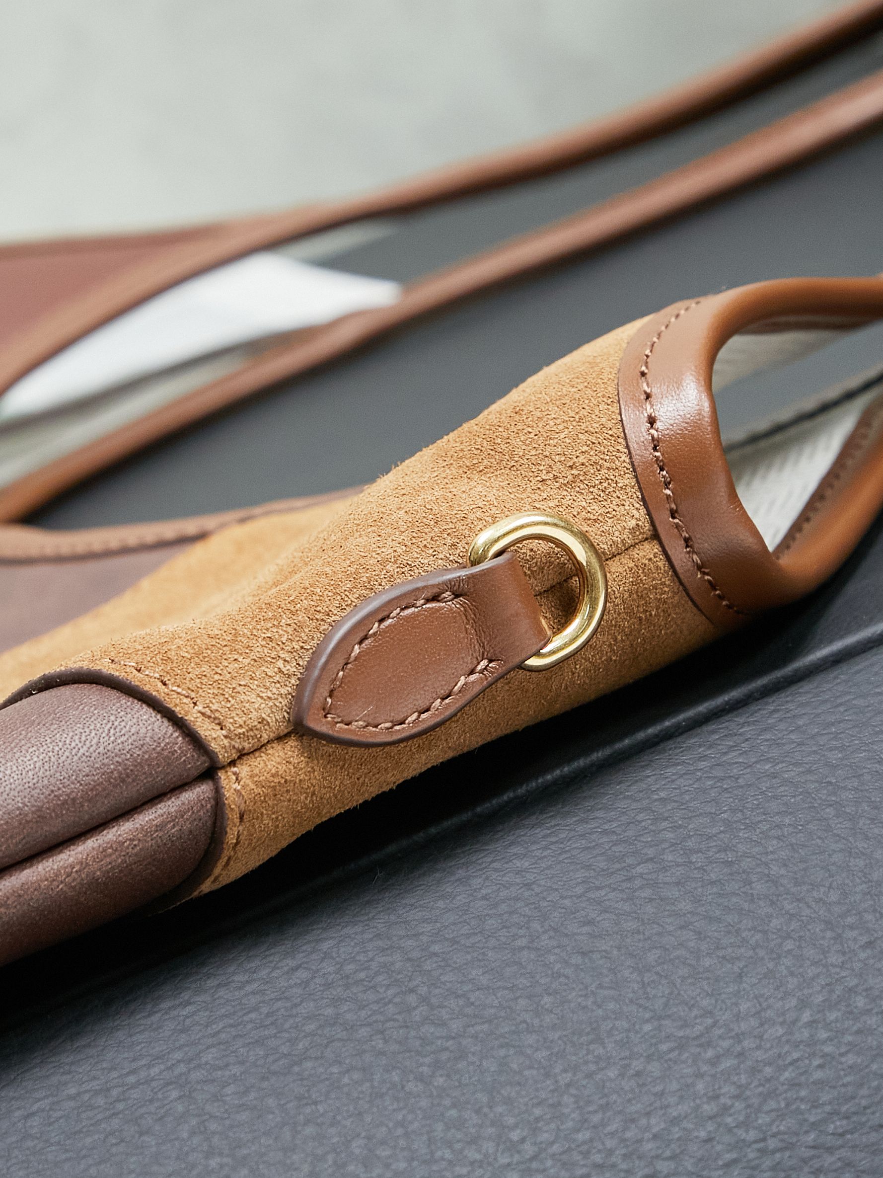 Miu Miu ハンドバッグ パッチワーク ブラウン レザー製 - 画像 7