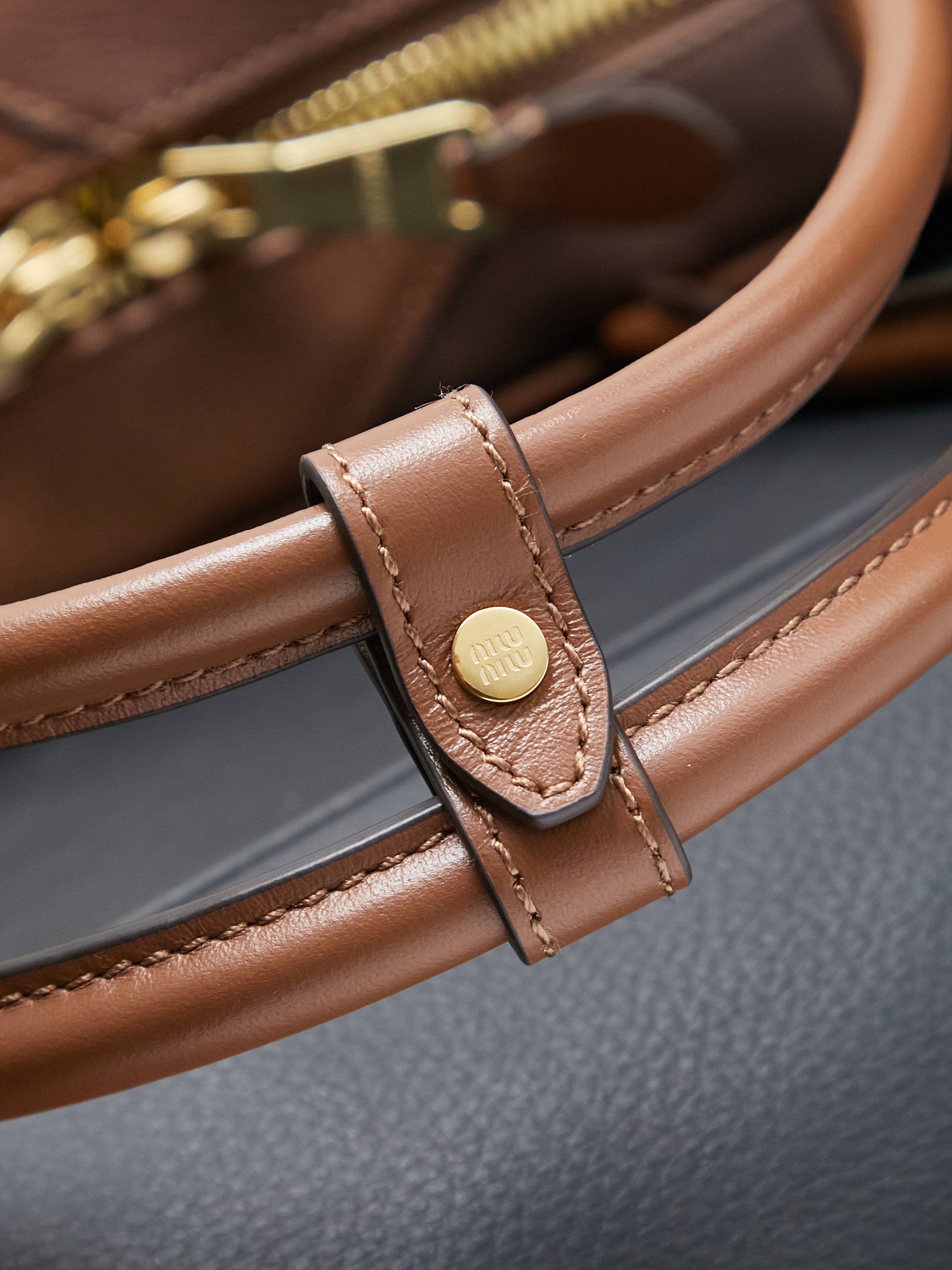 Miu Miu レザー バッグ パッチワーク ブラウン - 画像 7