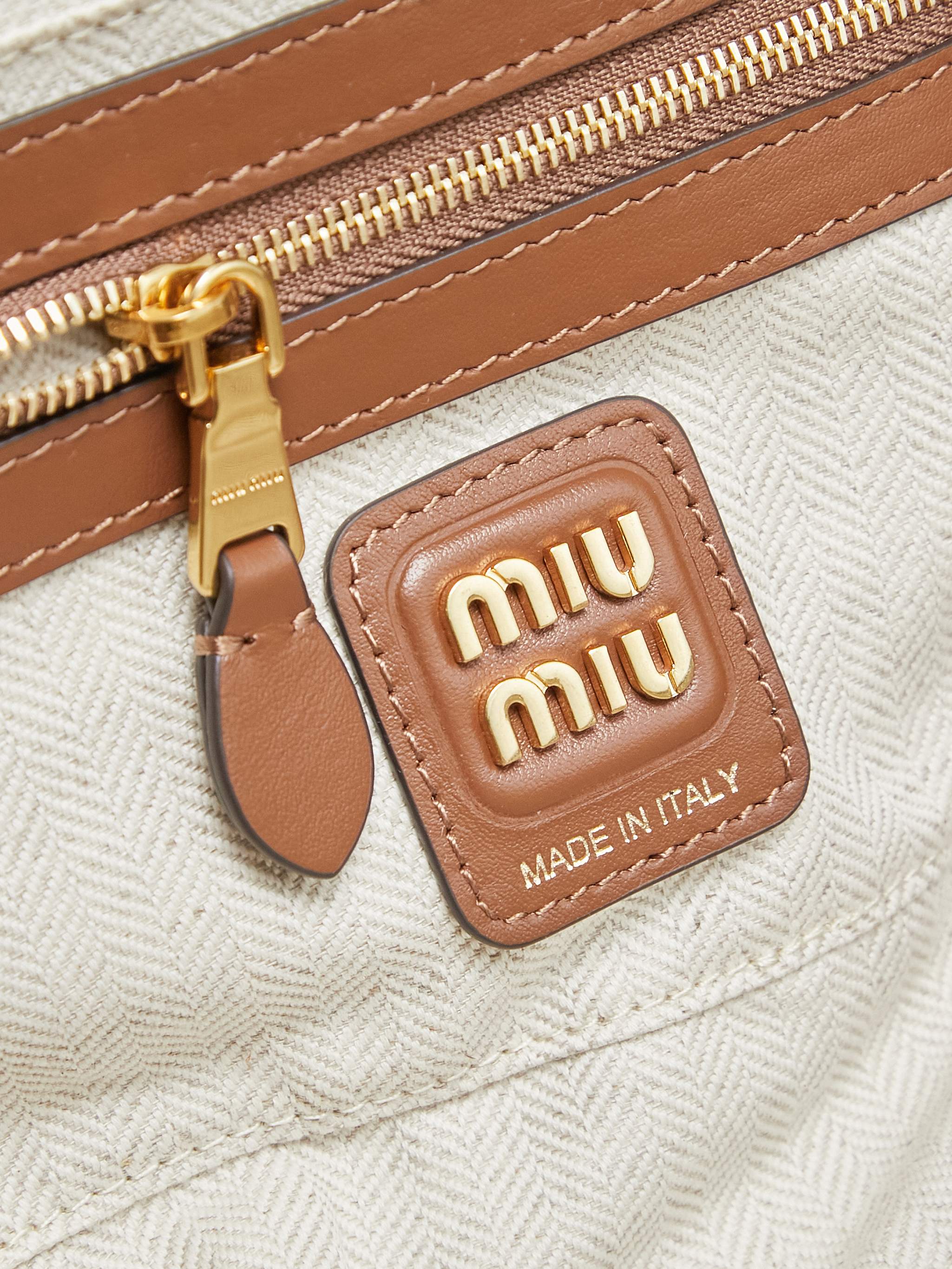 Miu Miu レザー バッグ パッチワーク ブラウン - 画像 9