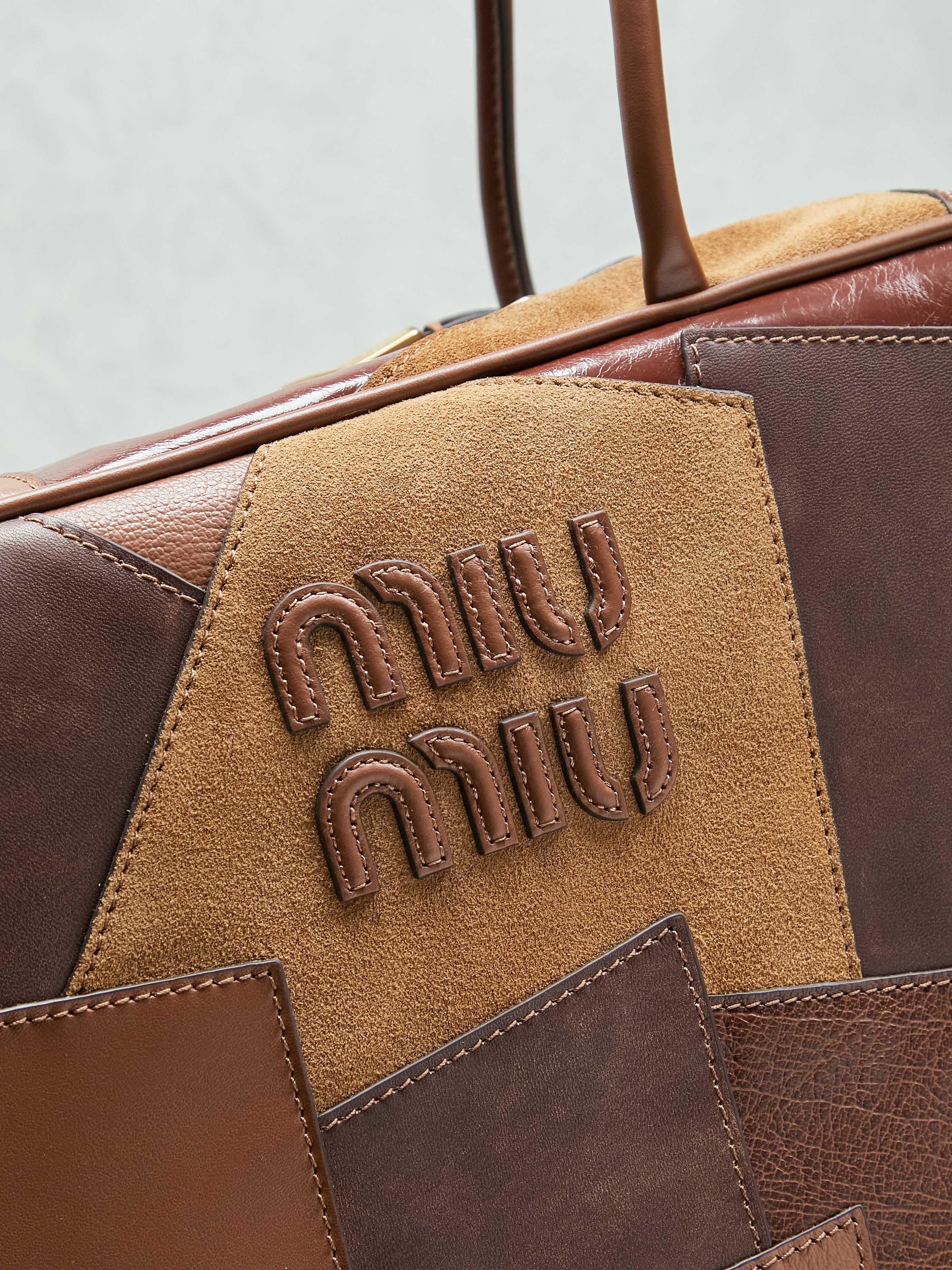 Miu Miu レザー バッグ パッチワーク ブラウン - 画像 5