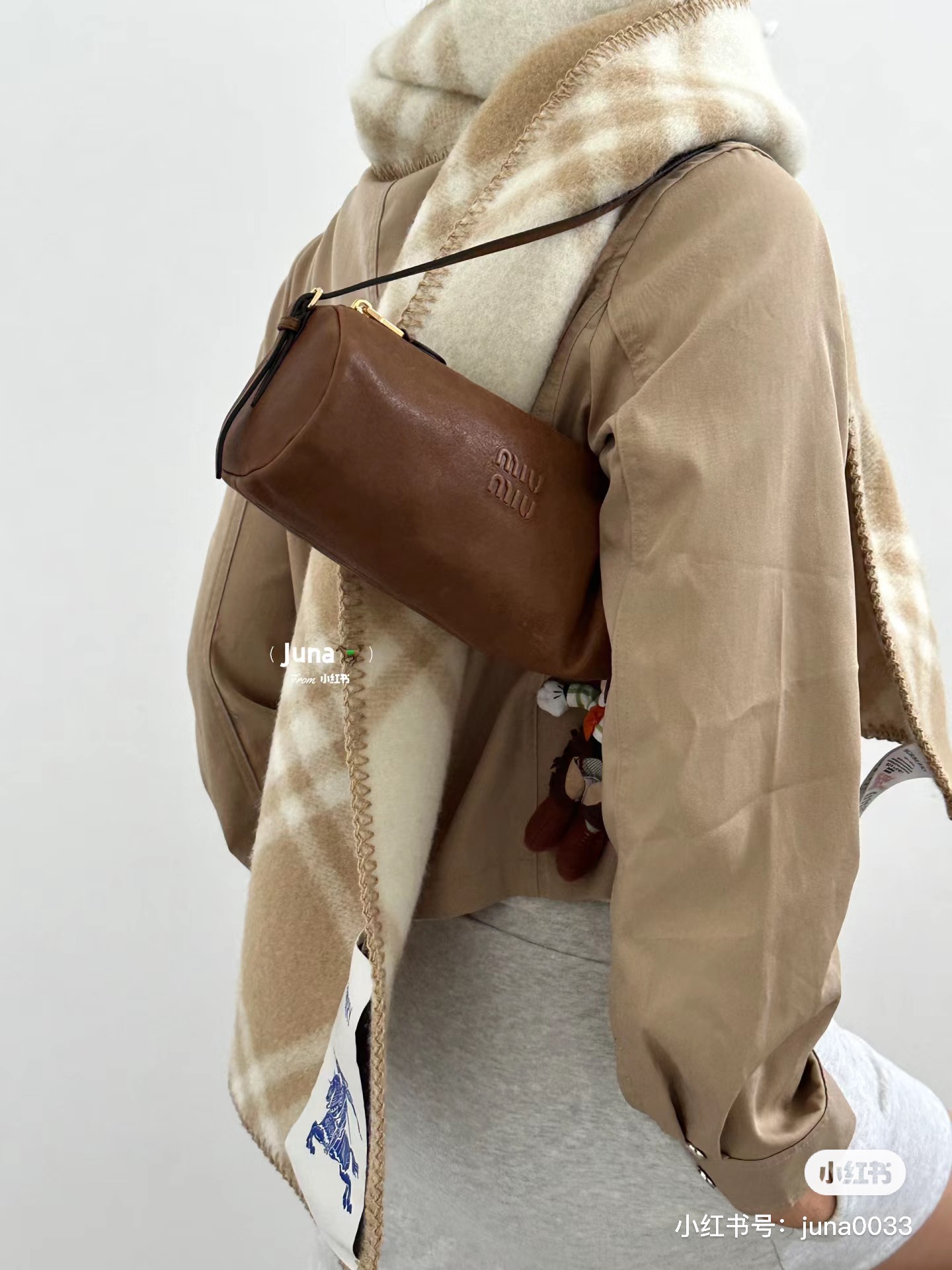 Miu Miu レザー ショルダーバッグ | ブラウン - 画像 7