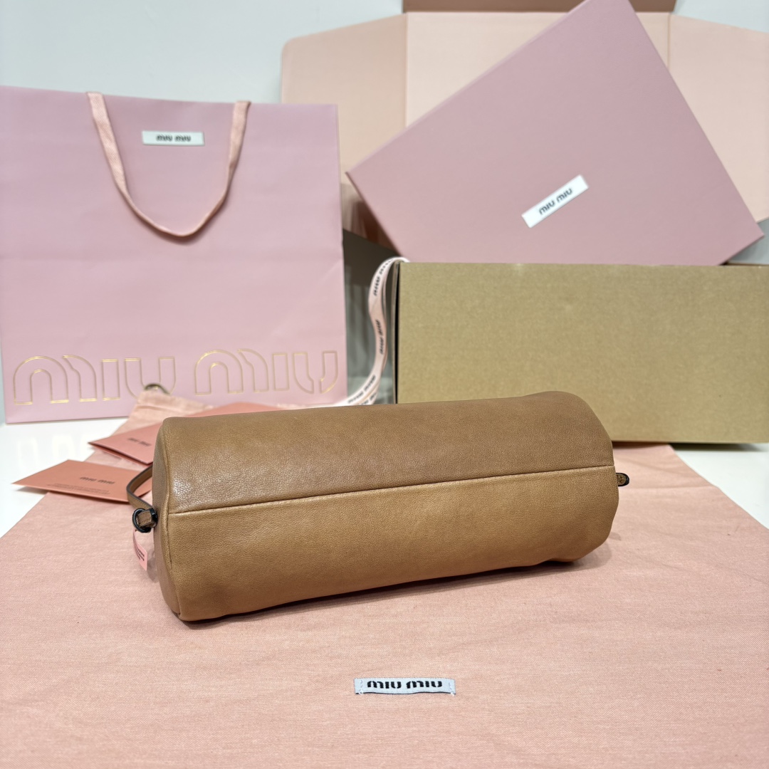 Miu Miu レザー バッグ | ロゴ|ブラウン - 画像 4