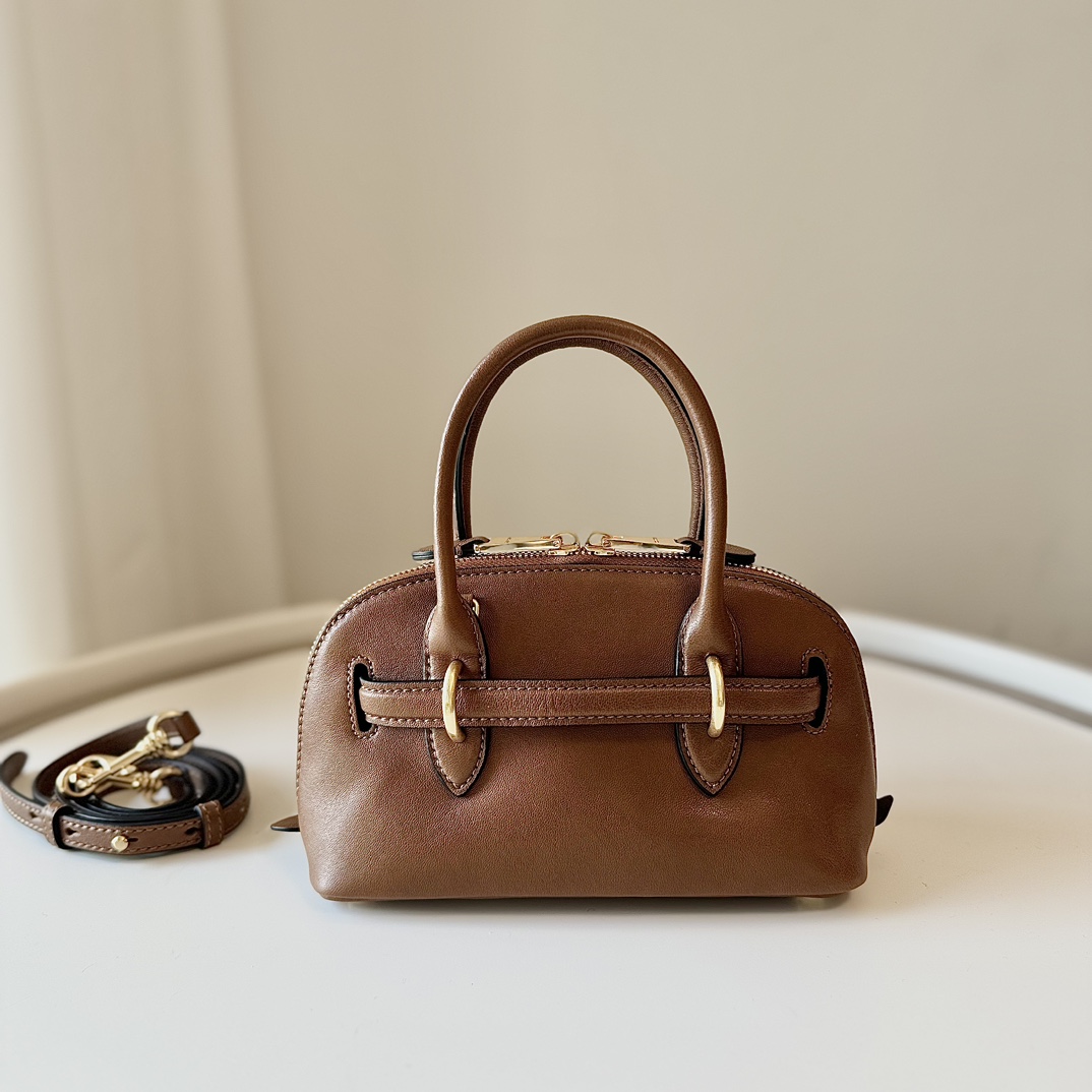 Miu Miu キャップ レザー バッグ | ブラウン - 画像 3