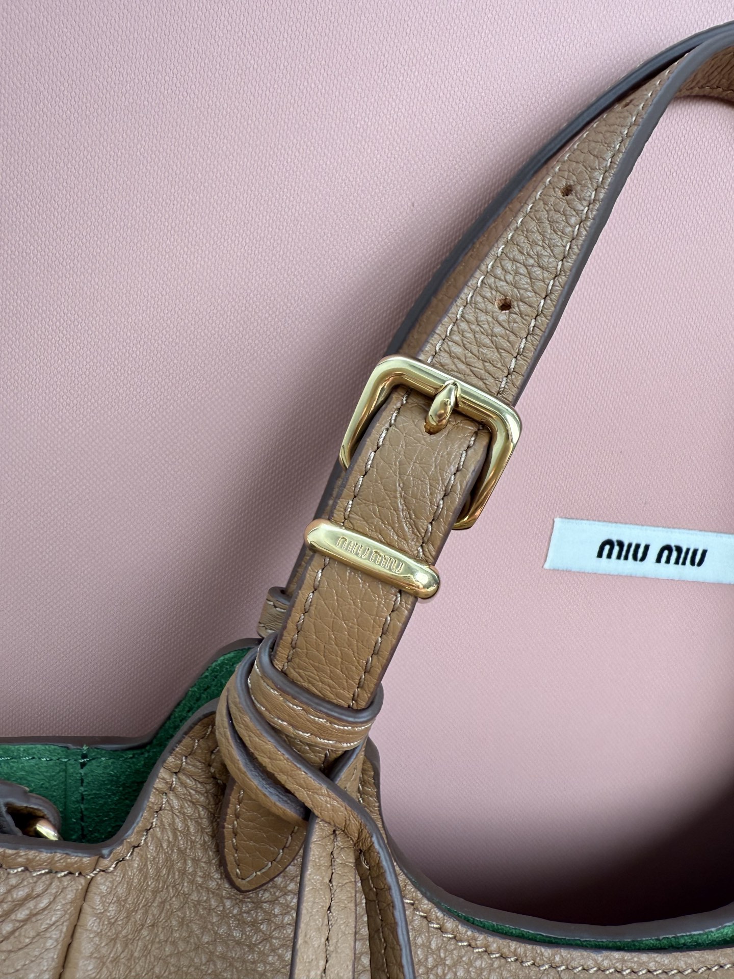 Miu Miu ハンドバッグ | トートバッグ | コンパクト | ベージュ/グリーン - 画像 6