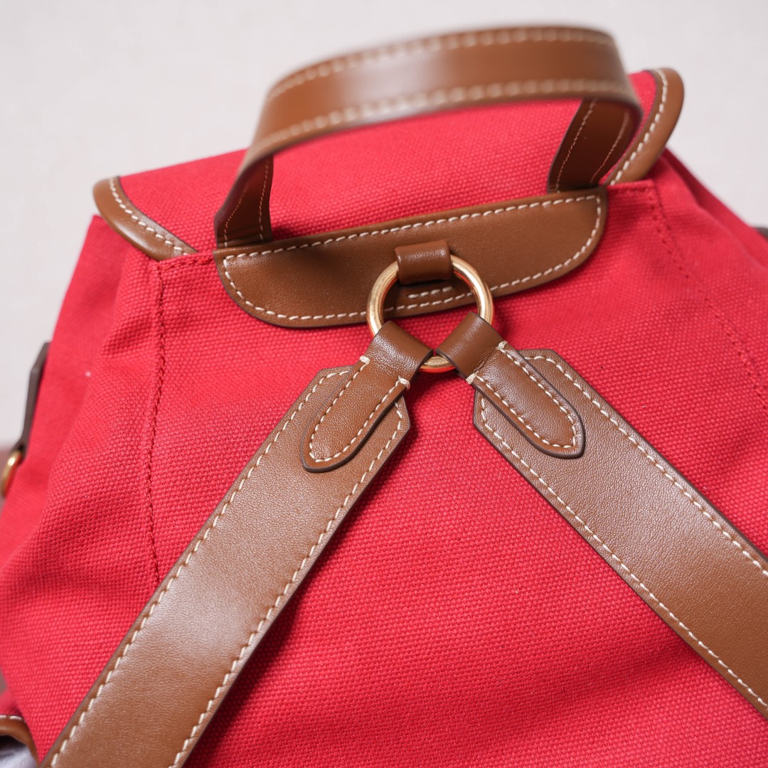 Miu Miu リュックサック | 軽量|赤|キャンバス・レザー - 画像 5