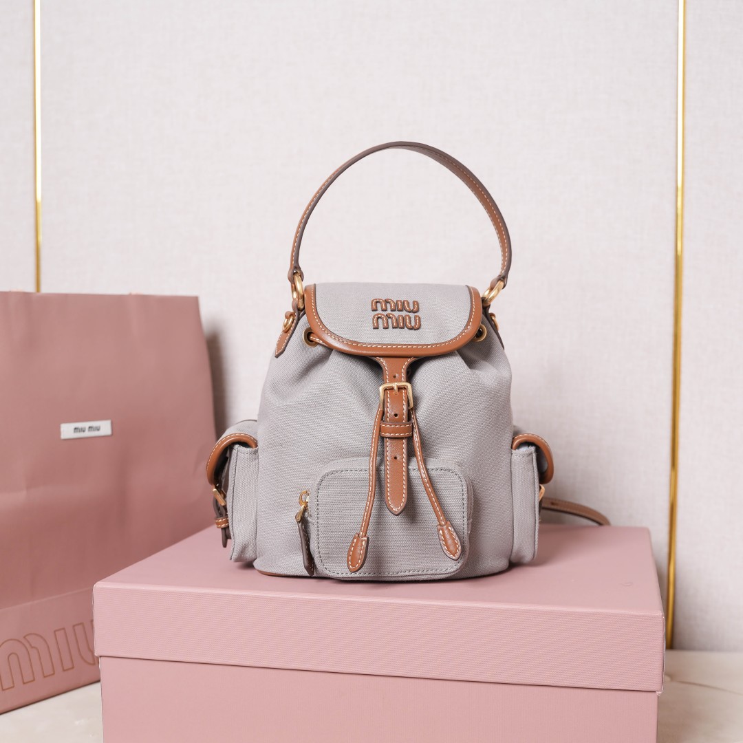 ミュウミュウ リュック トートバッグ 軽量 ベージュ - 画像 2