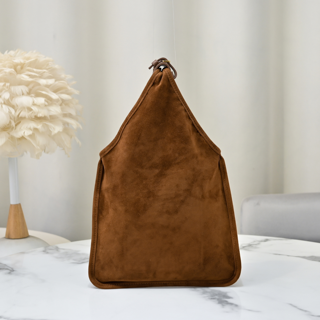 Miu Miu フェイクスエード ボストンバッグ | 軽量 | ブラウン - 画像 5