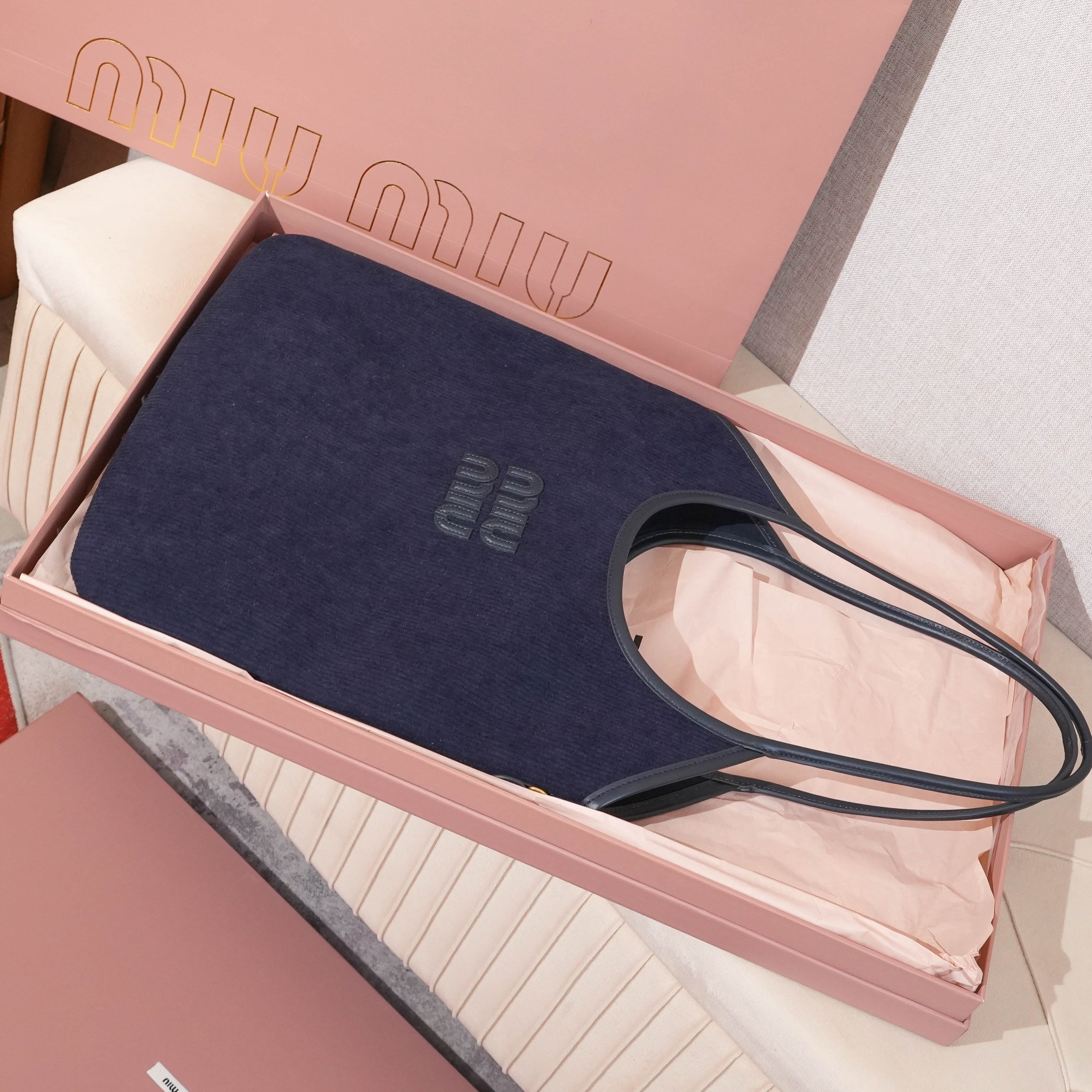 Miu Miu ミュウミュウ レディース ファッションバッグ コンパクト 青色