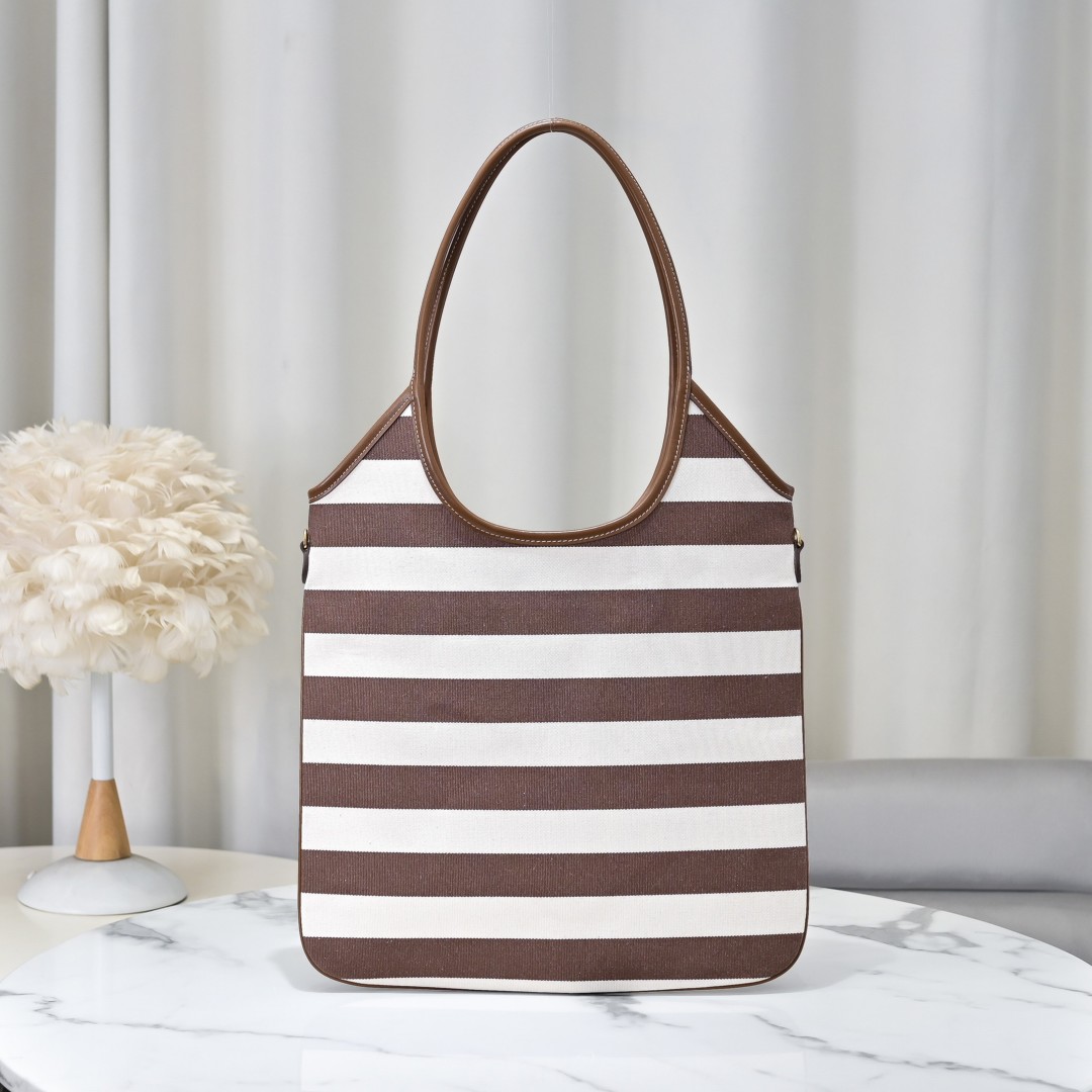 Miu Miu バッグ レディース 人気 ブラウン ホワイト デイリーユース シンプル トートバッグ|コンパクト|MADE IN ITALY - 画像 3