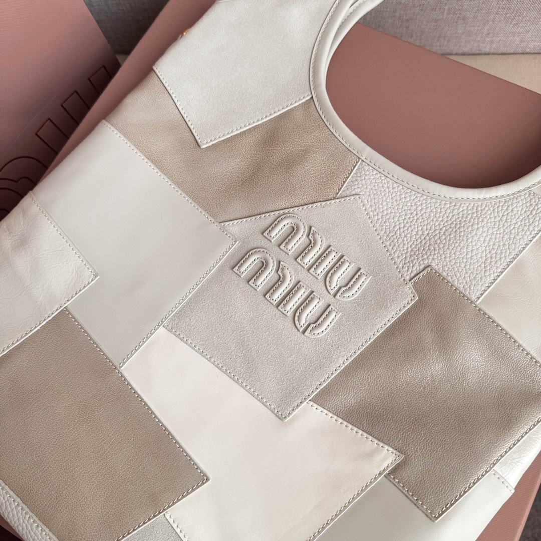 Miu Miu ハンドバッグ パッチワーク 白色|レザー|コンパクト - 画像 5