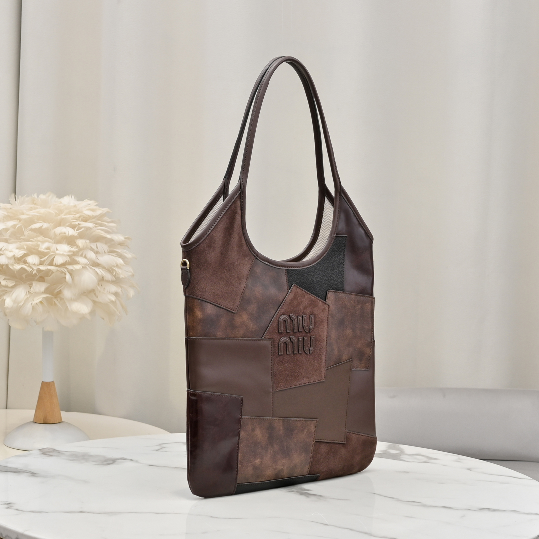 Miu Miu ハンドバッグ パッチワーク ブラウン - 画像 2