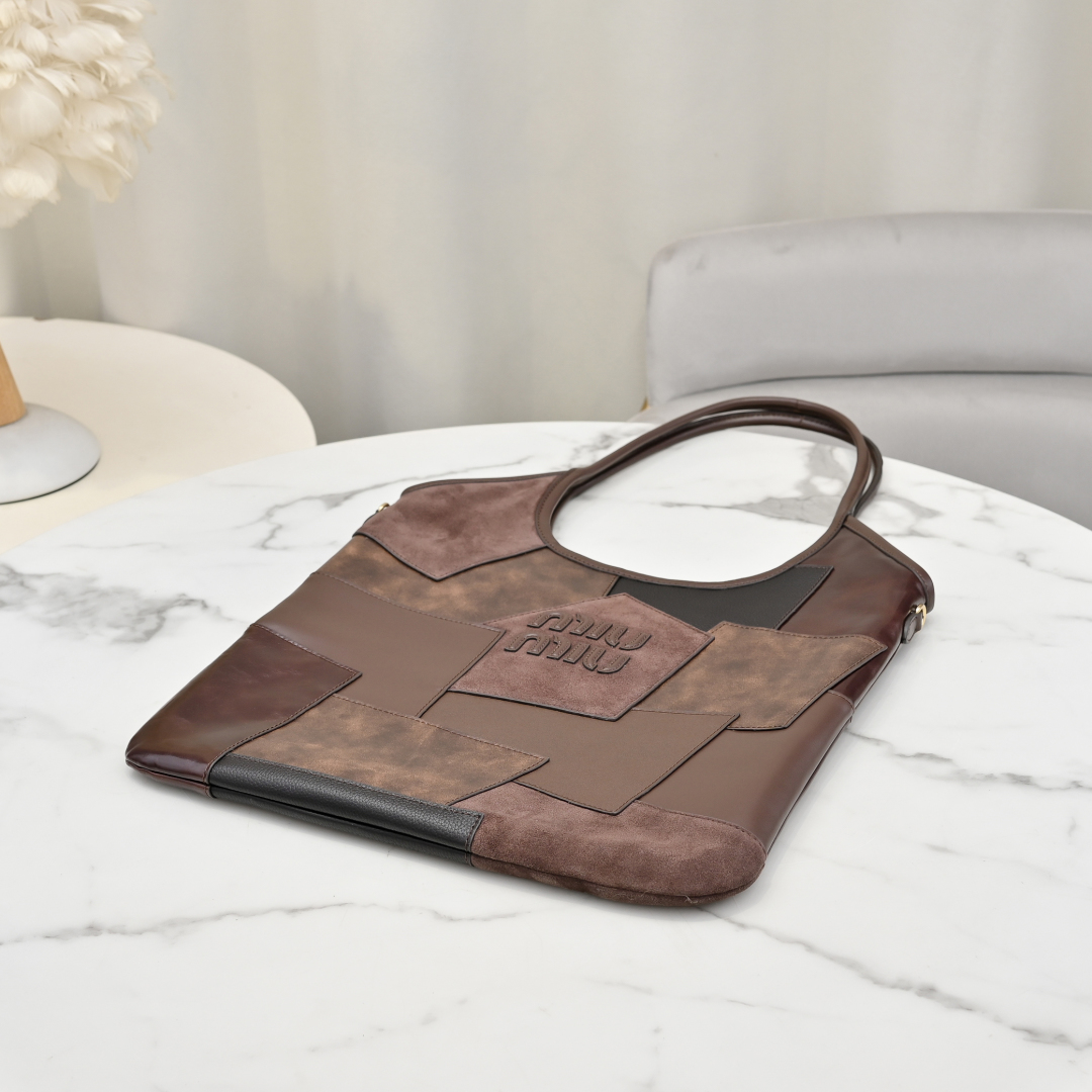 Miu Miu ハンドバッグ パッチワーク ブラウン - 画像 5