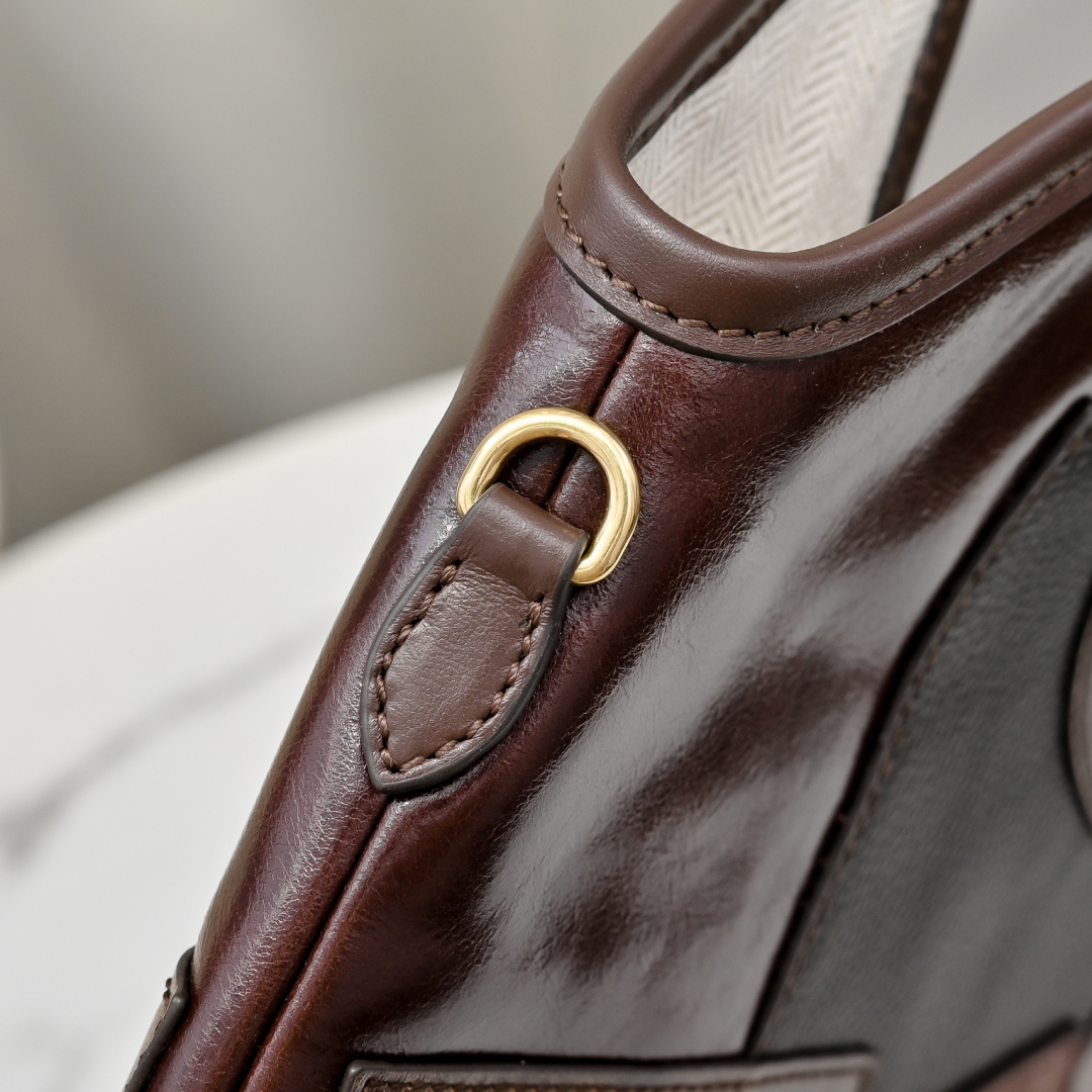 Miu Miu ハンドバッグ パッチワーク ブラウン - 画像 6