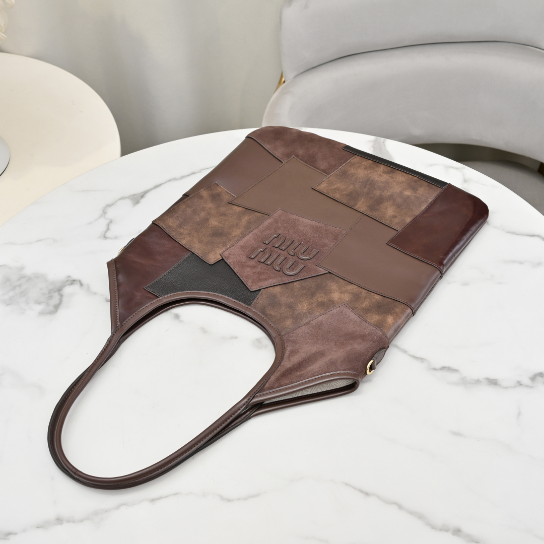 Miu Miu ハンドバッグ パッチワーク ブラウン - 画像 7