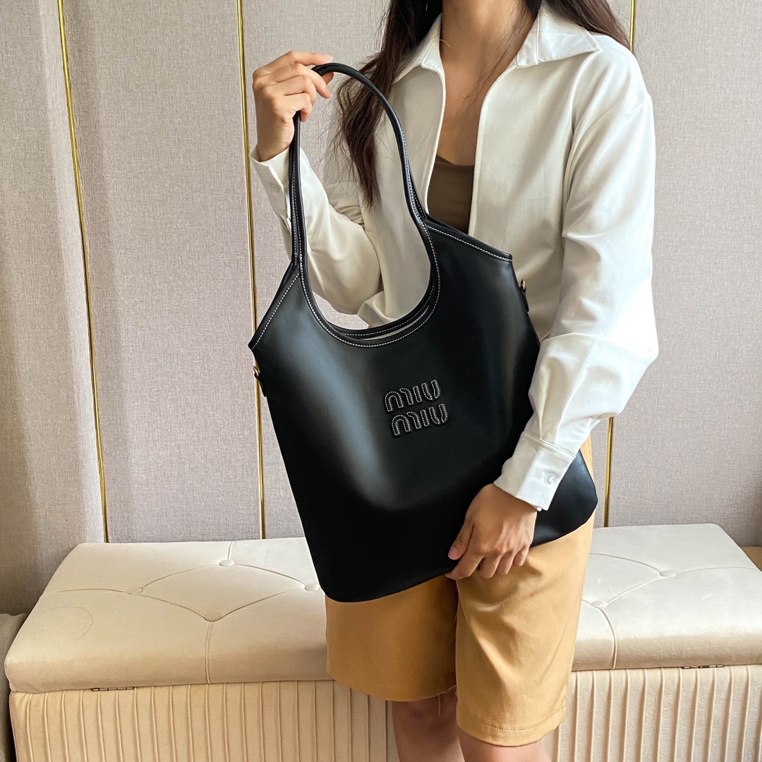 Miu Miu ハンドバッグ | ロゴ ブラック - 画像 3