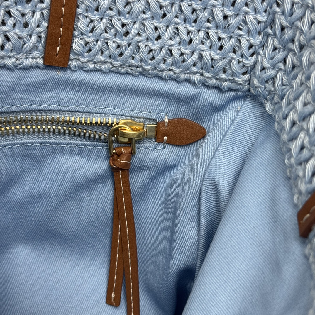 Miu Miu ミュウミュ ミニトートバッグ | バスケット編み | ブルー/オレンジ/ベージュ - 画像 9