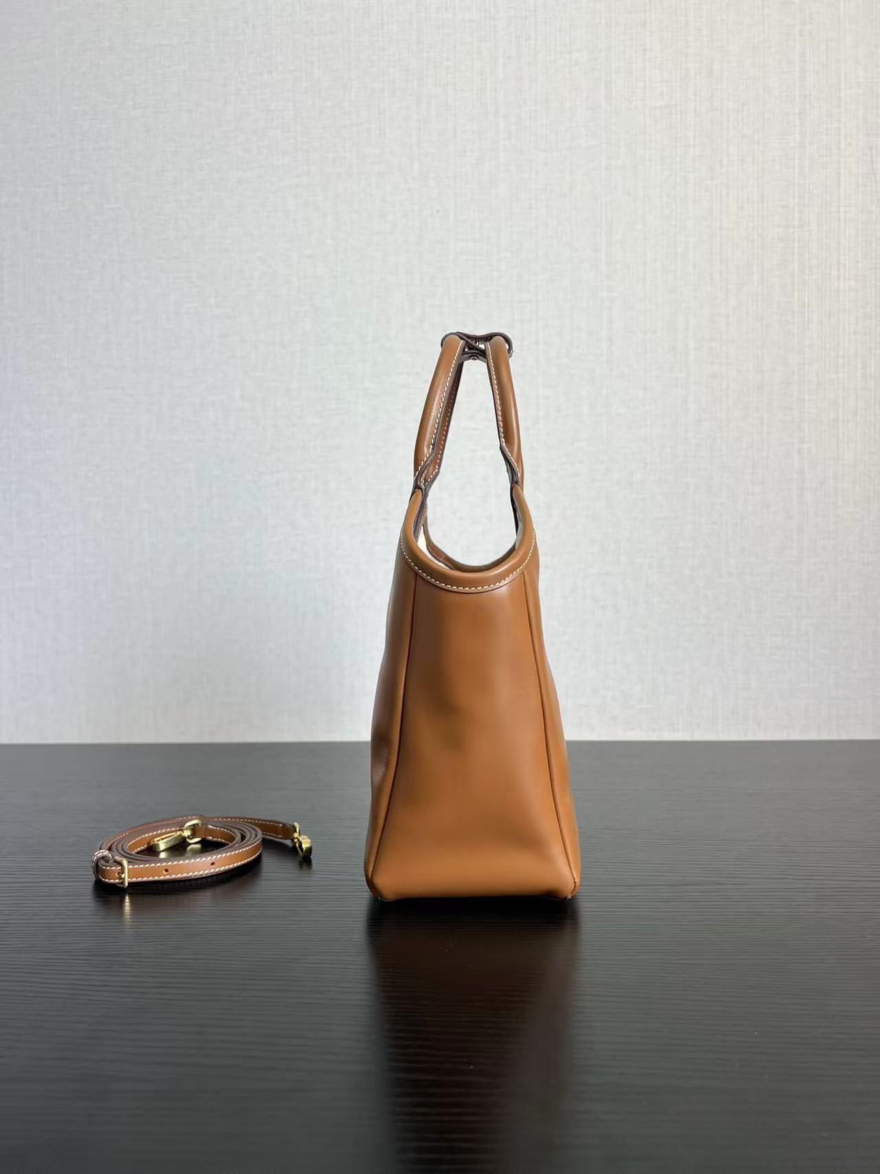 MIU MIU レザー バッグ | ロゴ ロープハンドル | ブラウン - 画像 5