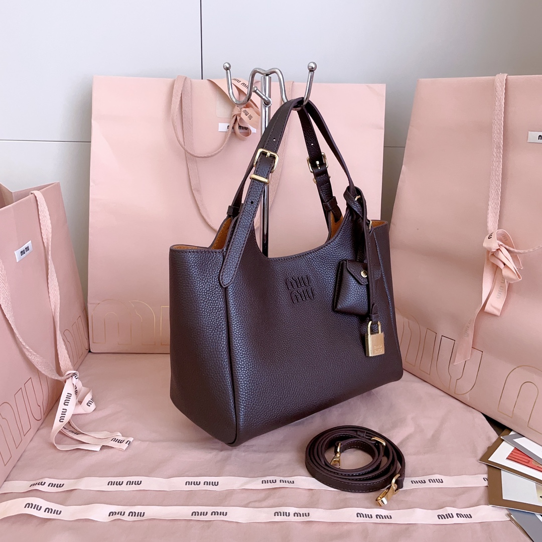 Miu Miu ハンドバッグ | ピンク&ブラウン | 細部までこだわった高級感のあるレザー製トートバッグ - 画像 2