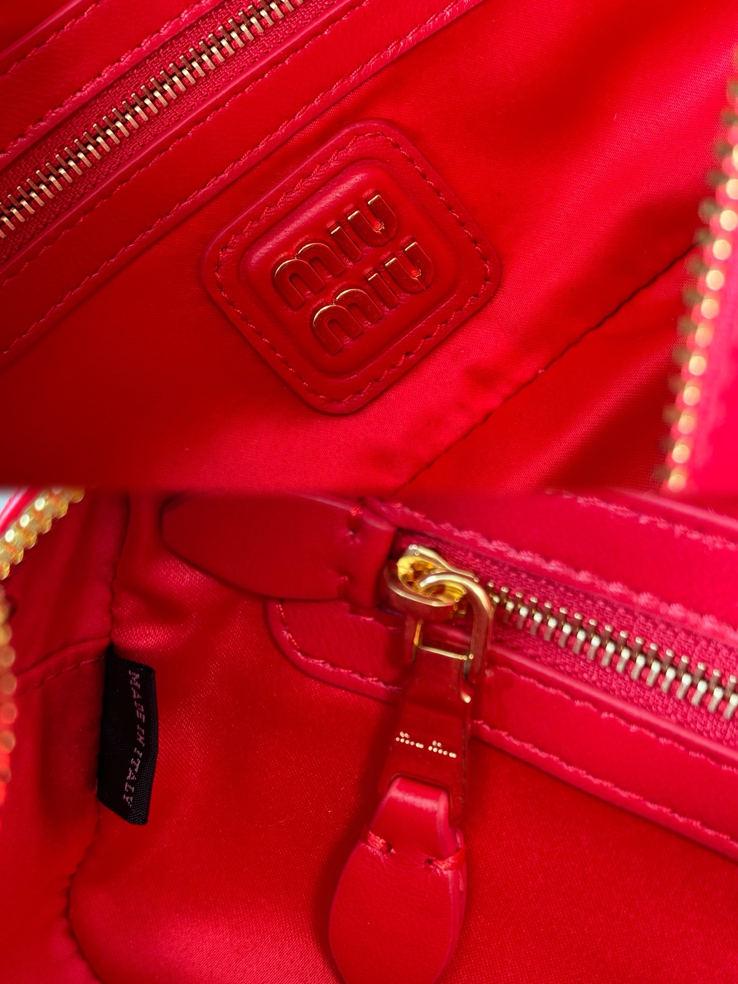 Miu Miu ミュウミュウ ブリーフケース ミニハンドバッグ 軽量 レッド 革製 - 画像 9