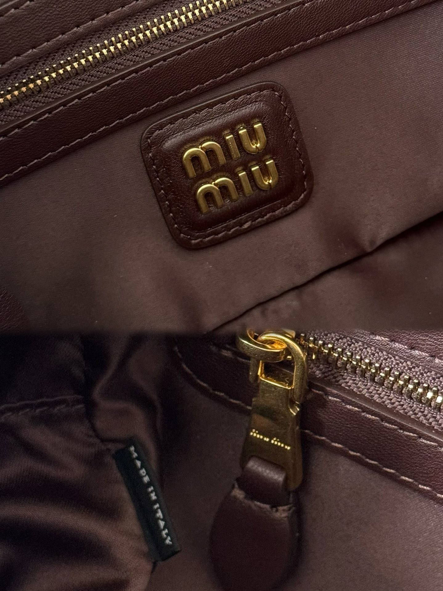 Miu Miu ミュウミュウ ショルダーバッグ プルアップ加工 ブラウン - 画像 9