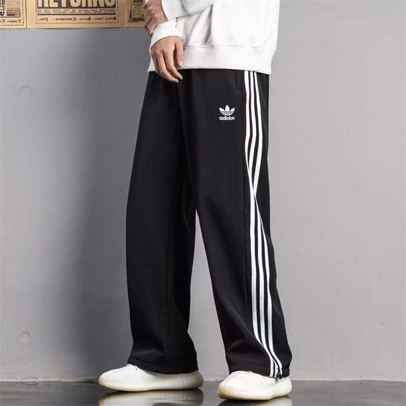 adidas トレーナーパンツ ウエストドローコード ワイドシルエット ブラック|ブラック ファブリック - 画像 2