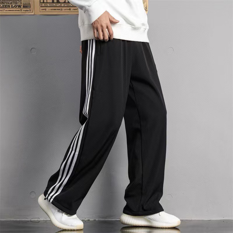 adidas トレーナーパンツ ウエストドローコード ワイドシルエット ブラック|ブラック ファブリック - 画像 3