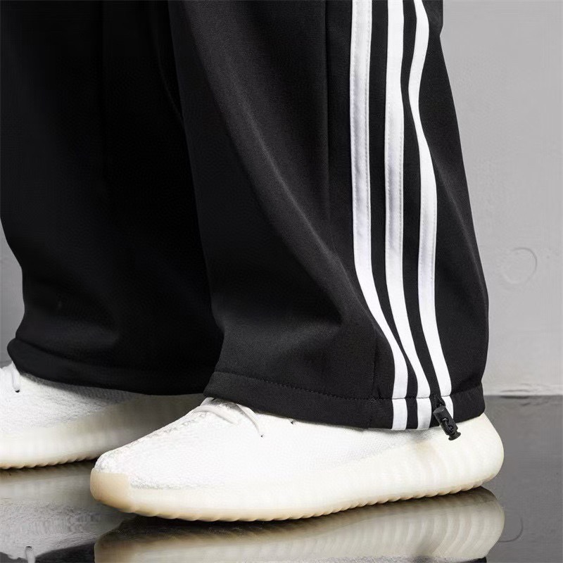 adidas トレーナーパンツ ウエストドローコード ワイドシルエット ブラック|ブラック ファブリック - 画像 5