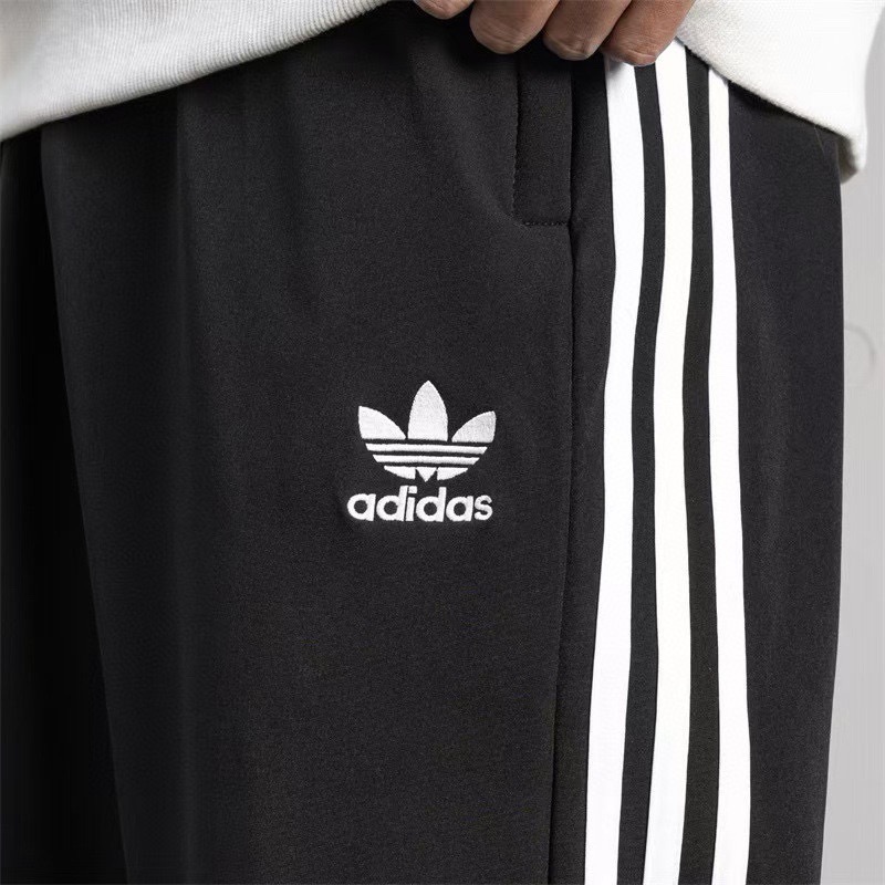 adidas トレーナーパンツ ウエストドローコード ワイドシルエット ブラック|ブラック ファブリック - 画像 6