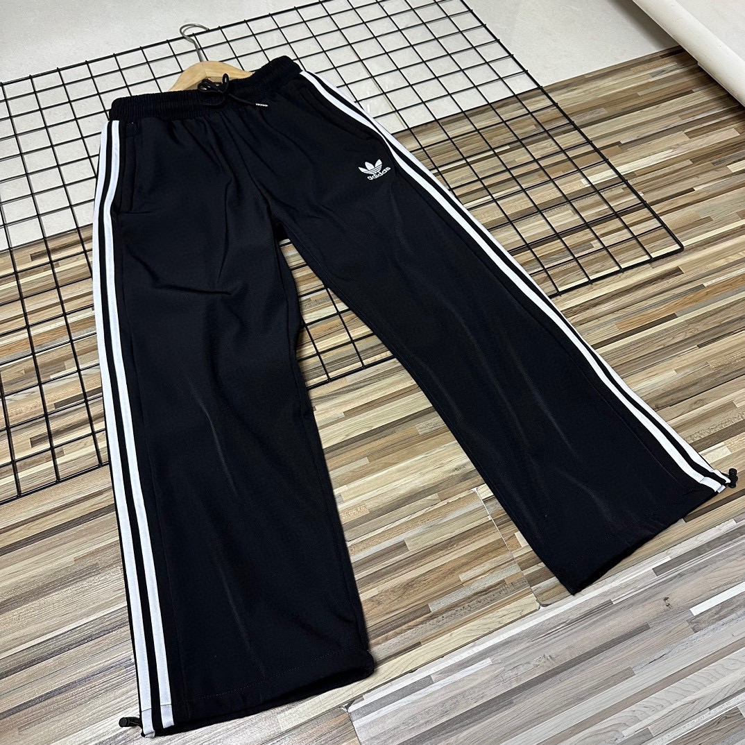 adidas トレーナーパンツ メンズ カジュアル 3本線 ブラック レザー調素材 - 画像 7