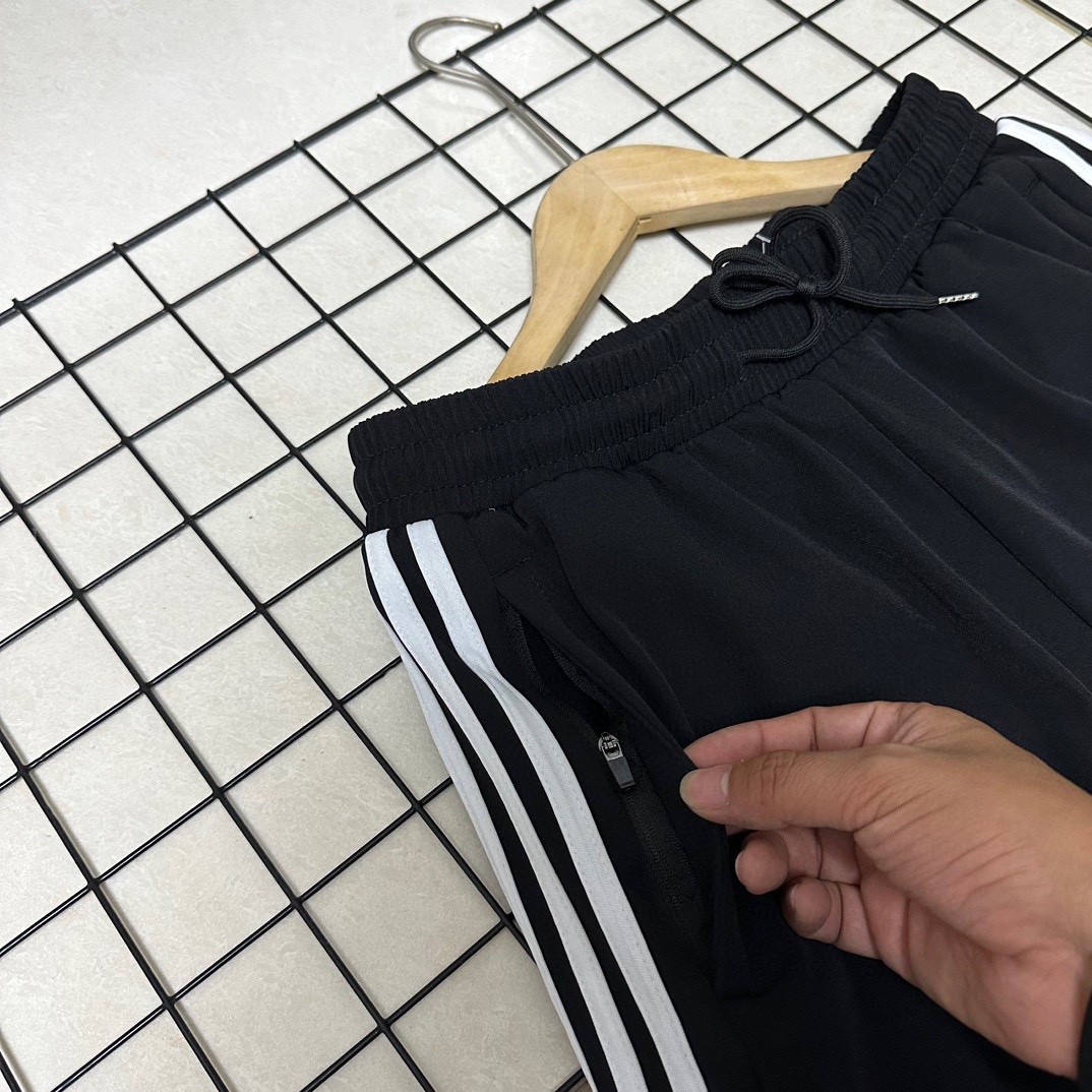 adidas トレーナーパンツ メンズ カジュアル 3本線 ブラック レザー調素材 - 画像 8