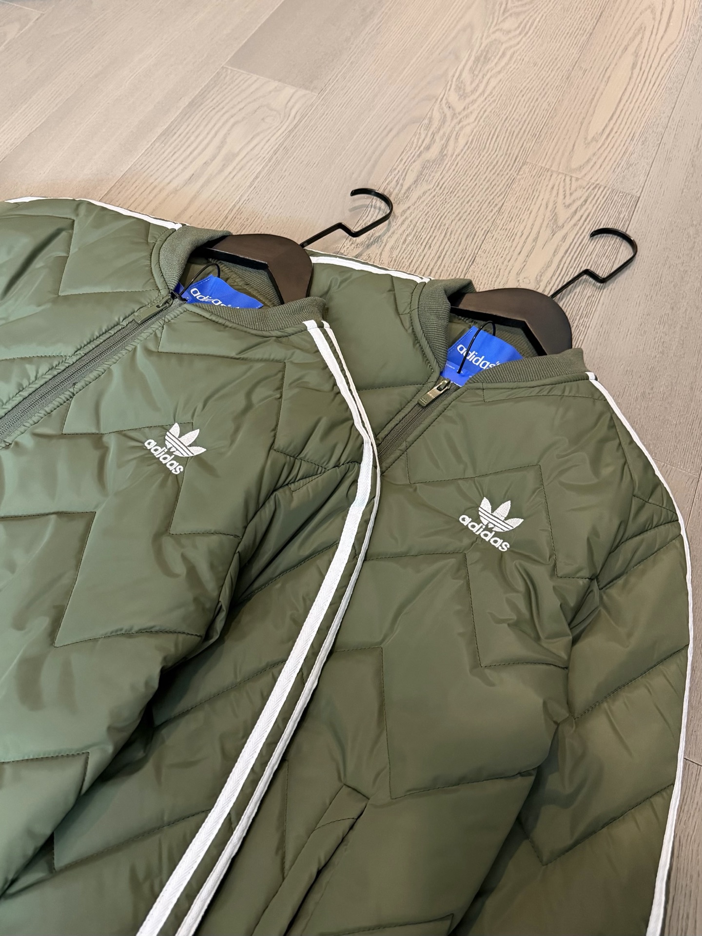 ADIDAS ブランケットジャケット ブラックライン ボンバージャケット アウター オリーブグリーン ナイロン - 画像 7