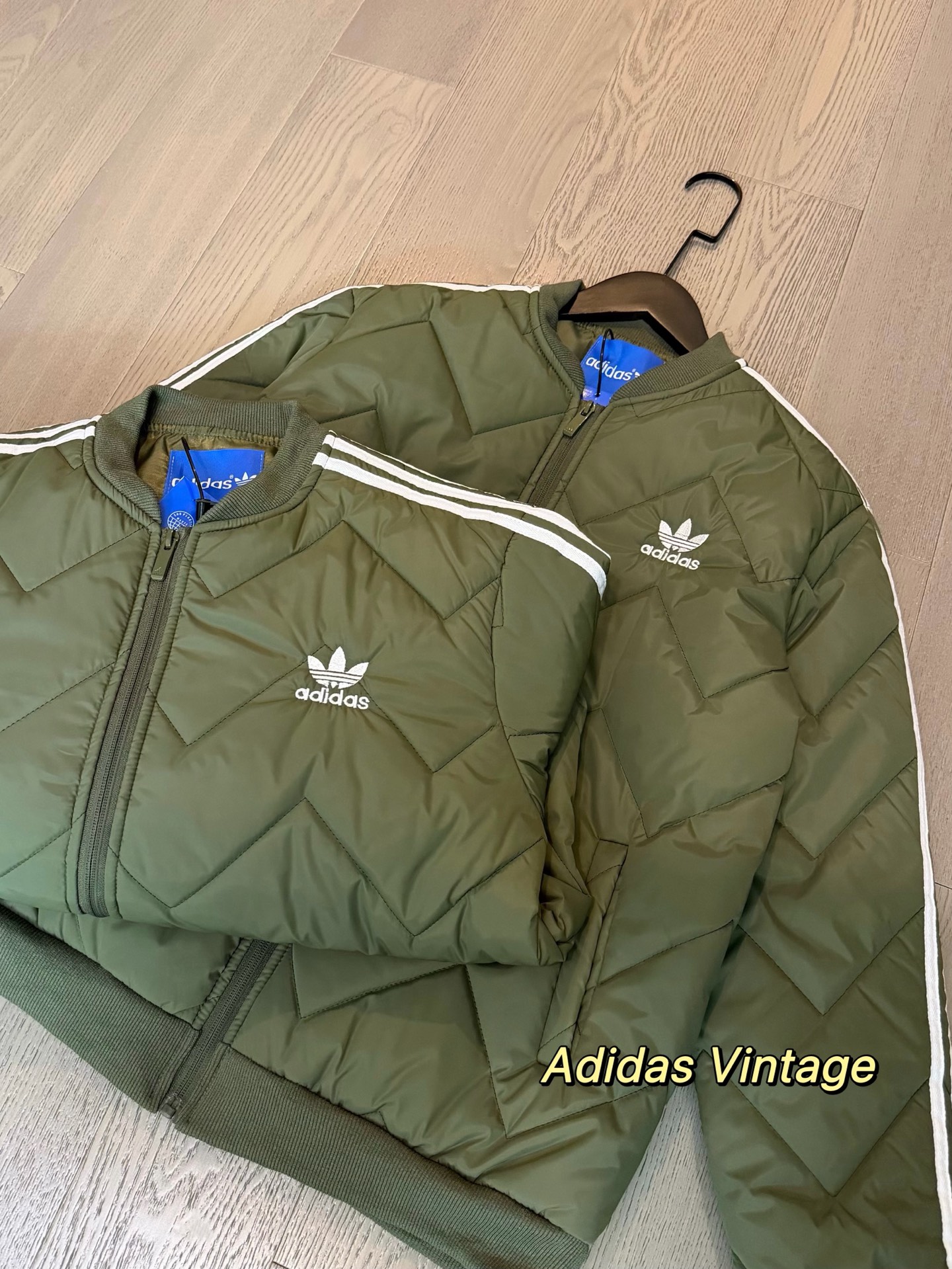 ADIDAS ブランケットジャケット ブラックライン ボンバージャケット アウター オリーブグリーン ナイロン - 画像 8