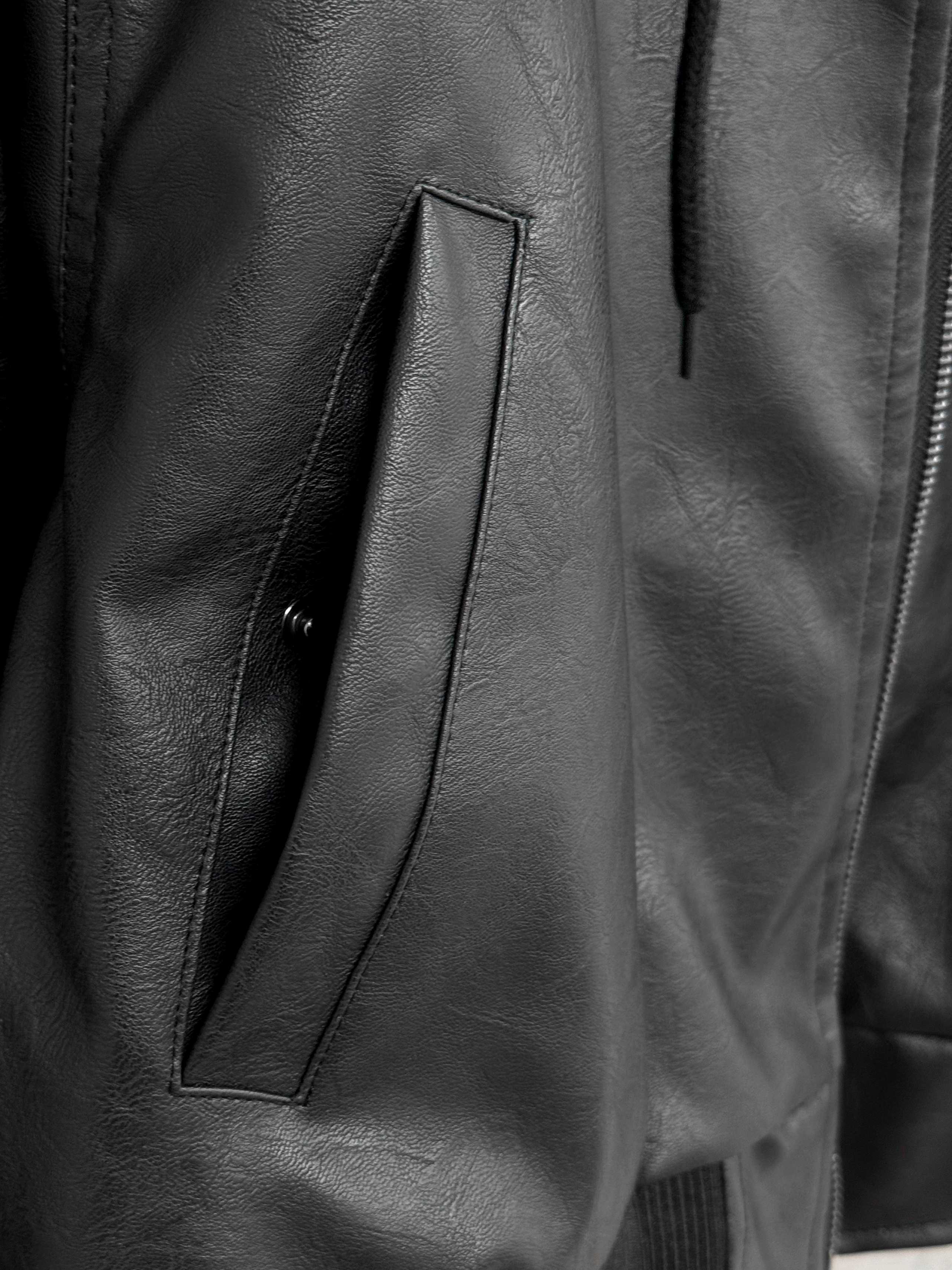 adidas ジャケット バンブーコート 2WAY ファッション性高め ブラックレザー - 画像 6