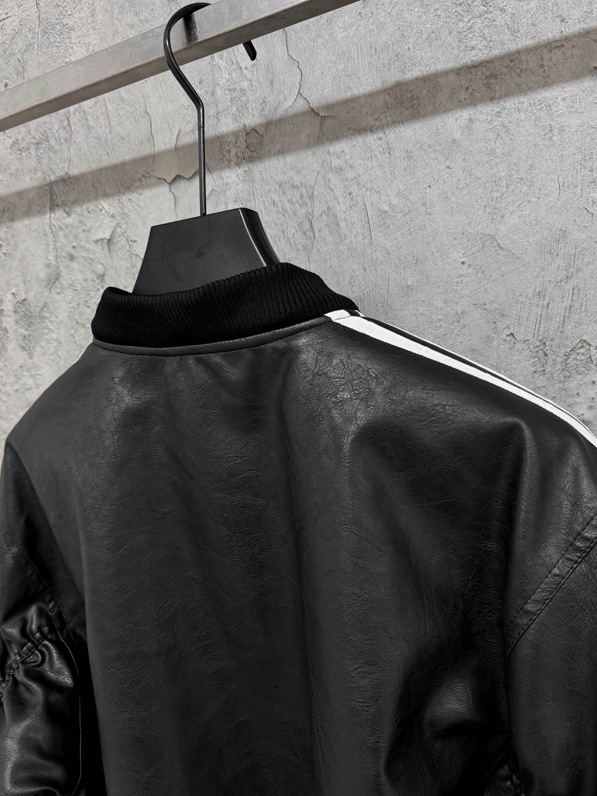 adidas ジャケット バンブーコート 2WAY ファッション性高め ブラックレザー - 画像 9