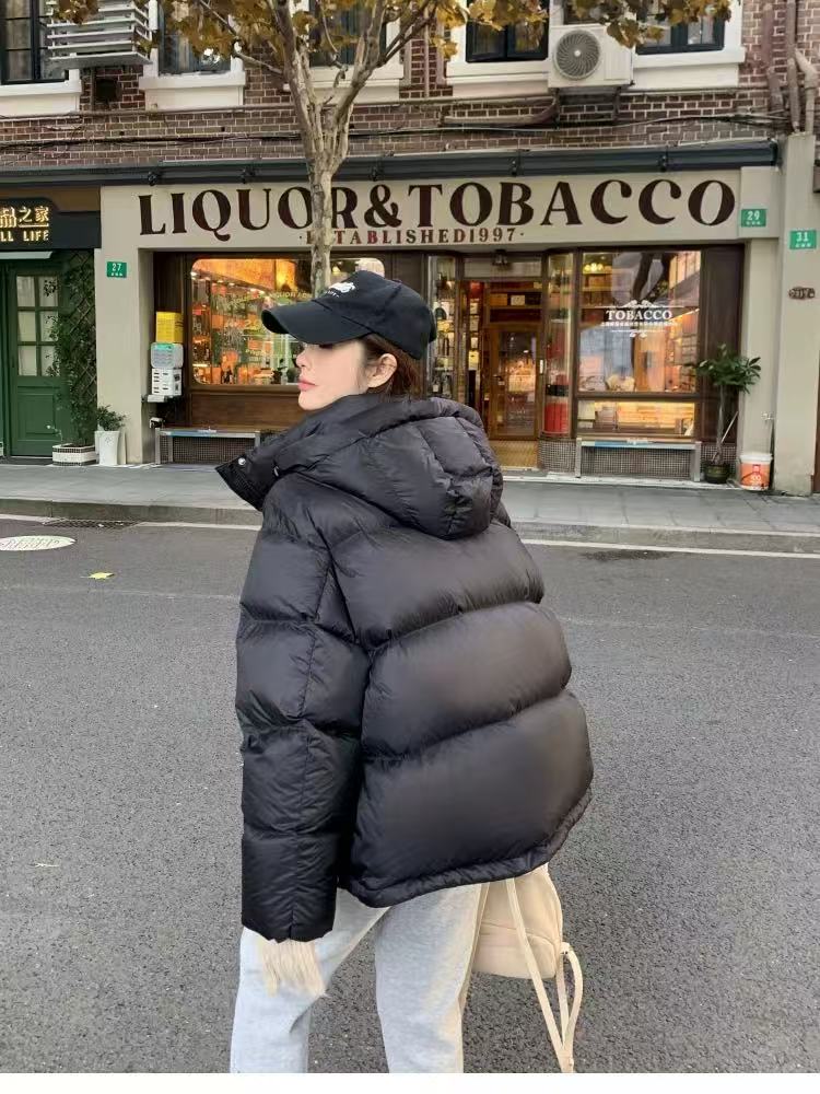 ADIDAS ダウンジャケット パuffer ミニ丈 通勤カジュアル ブラック - 画像 8