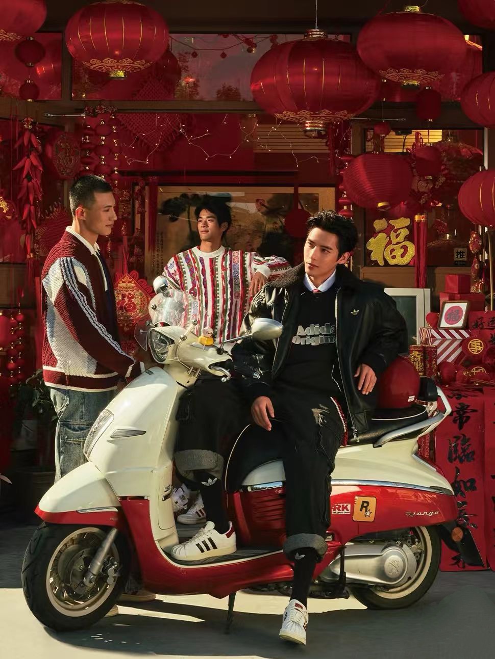 ADIDAS ジャケット ブーメラン オーバーサイズ ファーライニング ブラックレザー 2WAY収納 通勤カジュアル - 画像 8