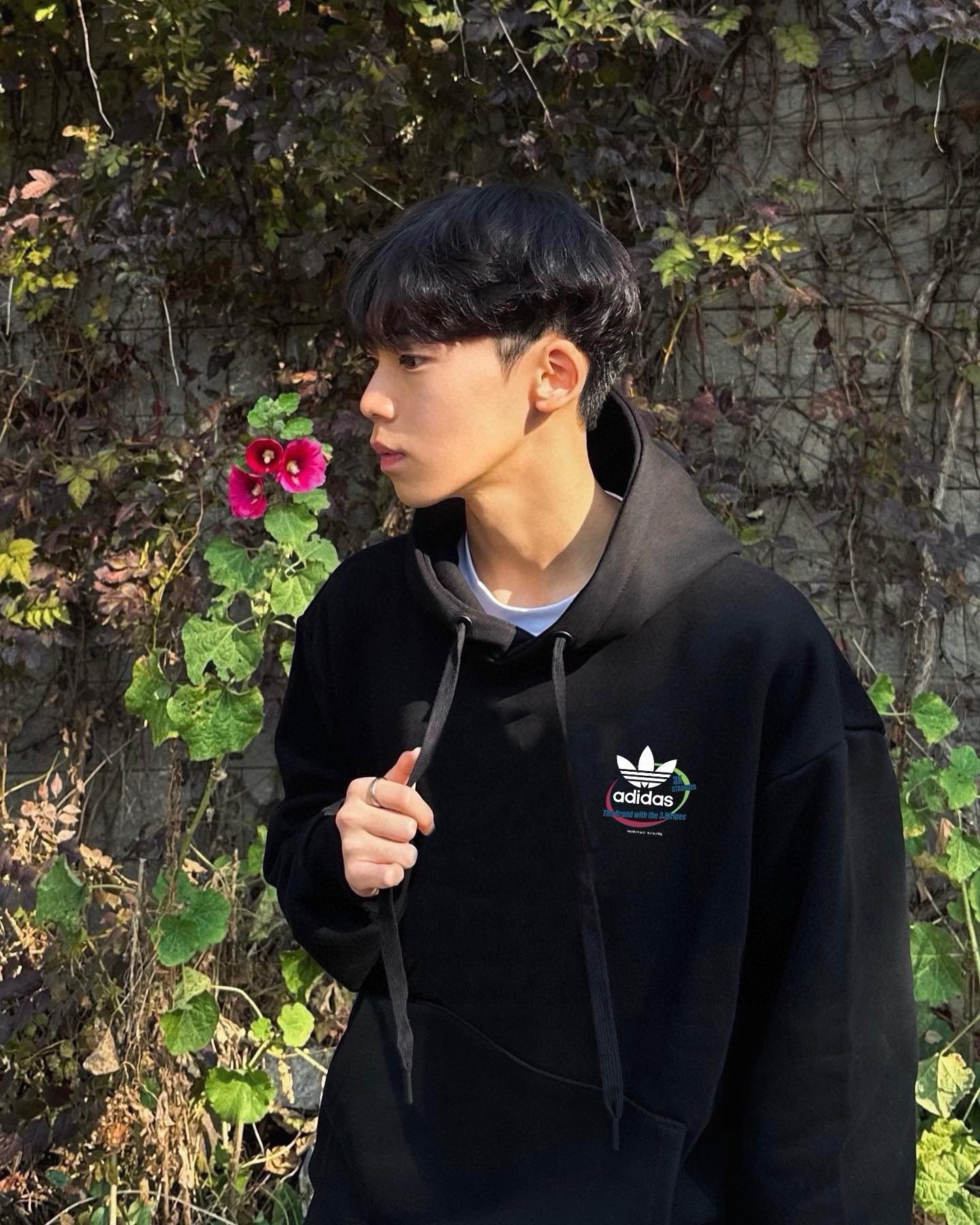 adidas パーカー パーカー オーバーサイズ ロゴプリント カジュアル 通勤 ブラック ホワイト グレー マルチカラー フリーサイズ - 画像 4